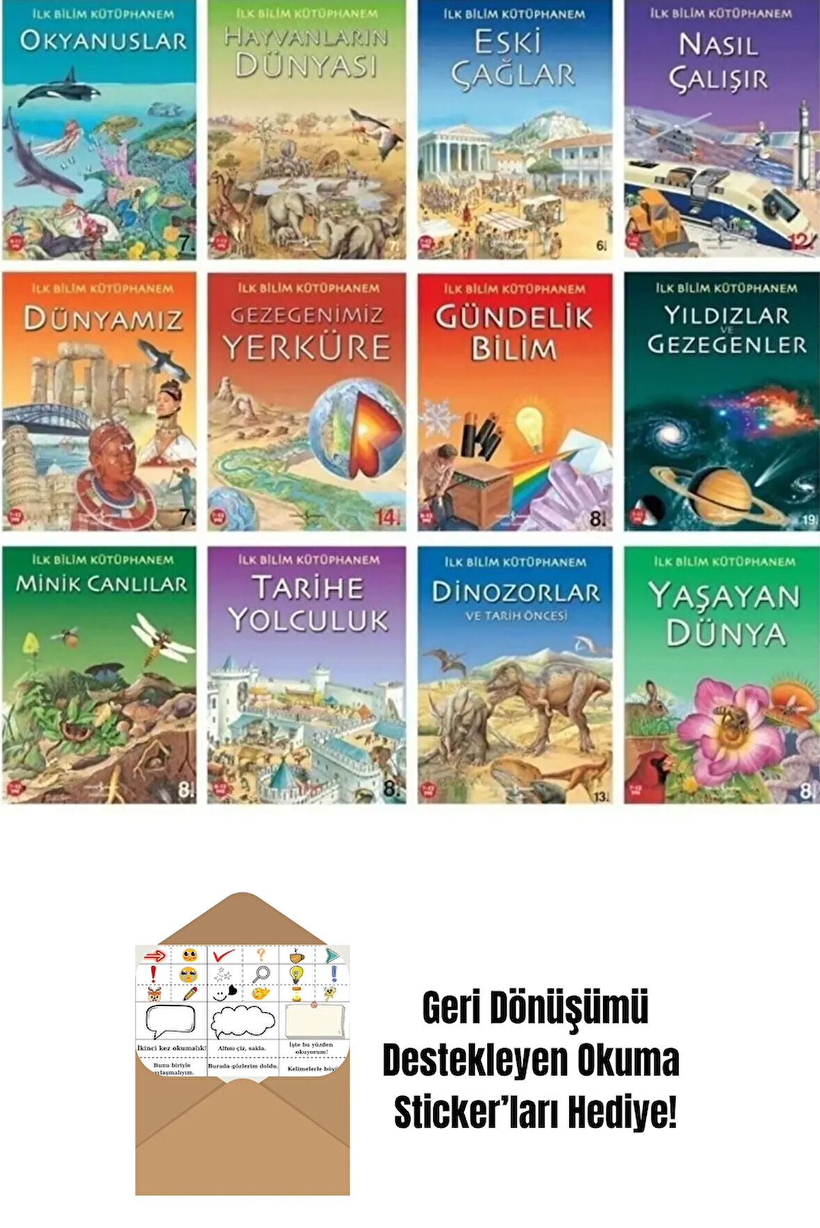 İlk Bilim Kütüphanem 12 Kitaplık Set + Okuma Sticker'ları