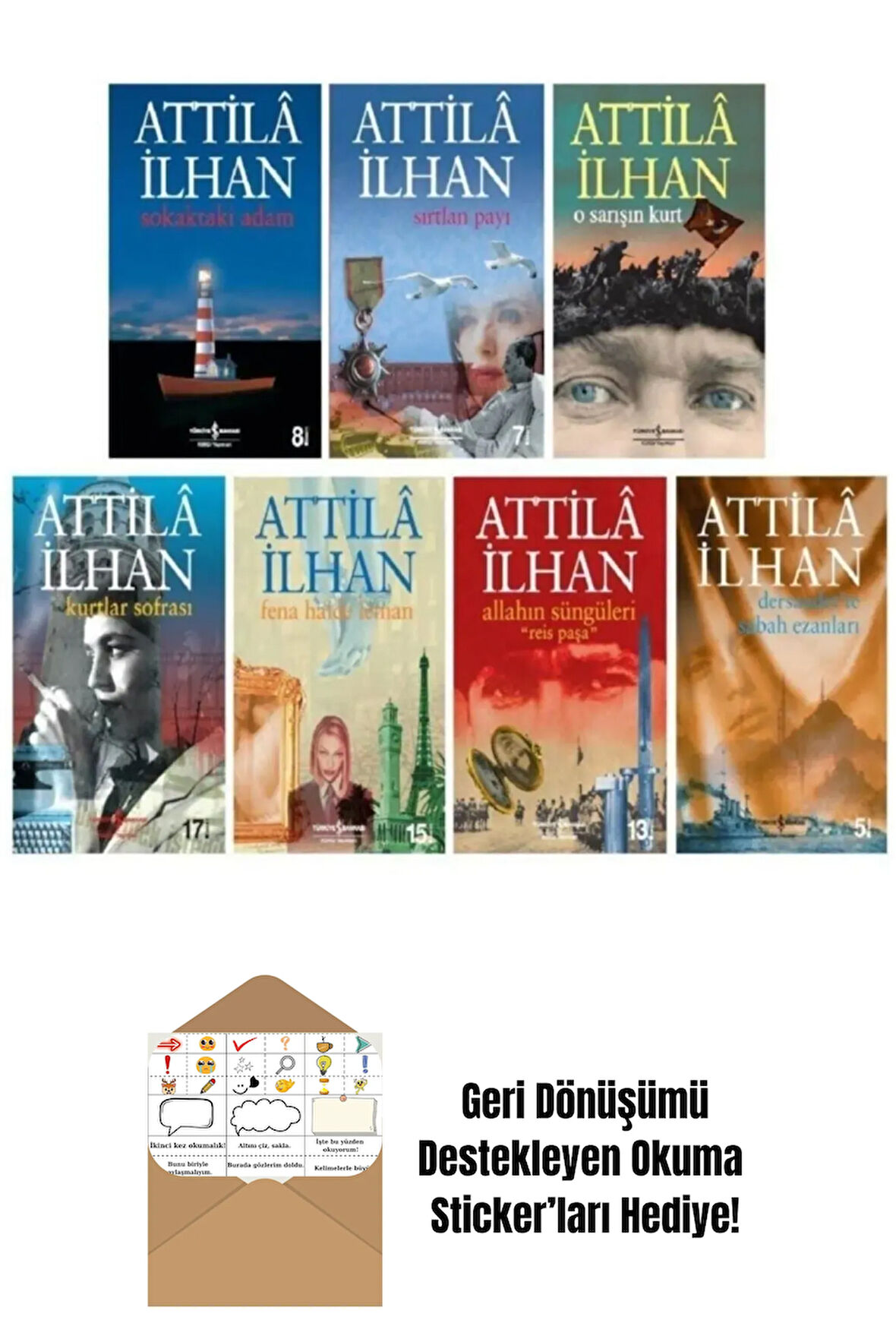 Atilla İlhan Romanları 7 Kitap Set + Okuma Sticker'ları