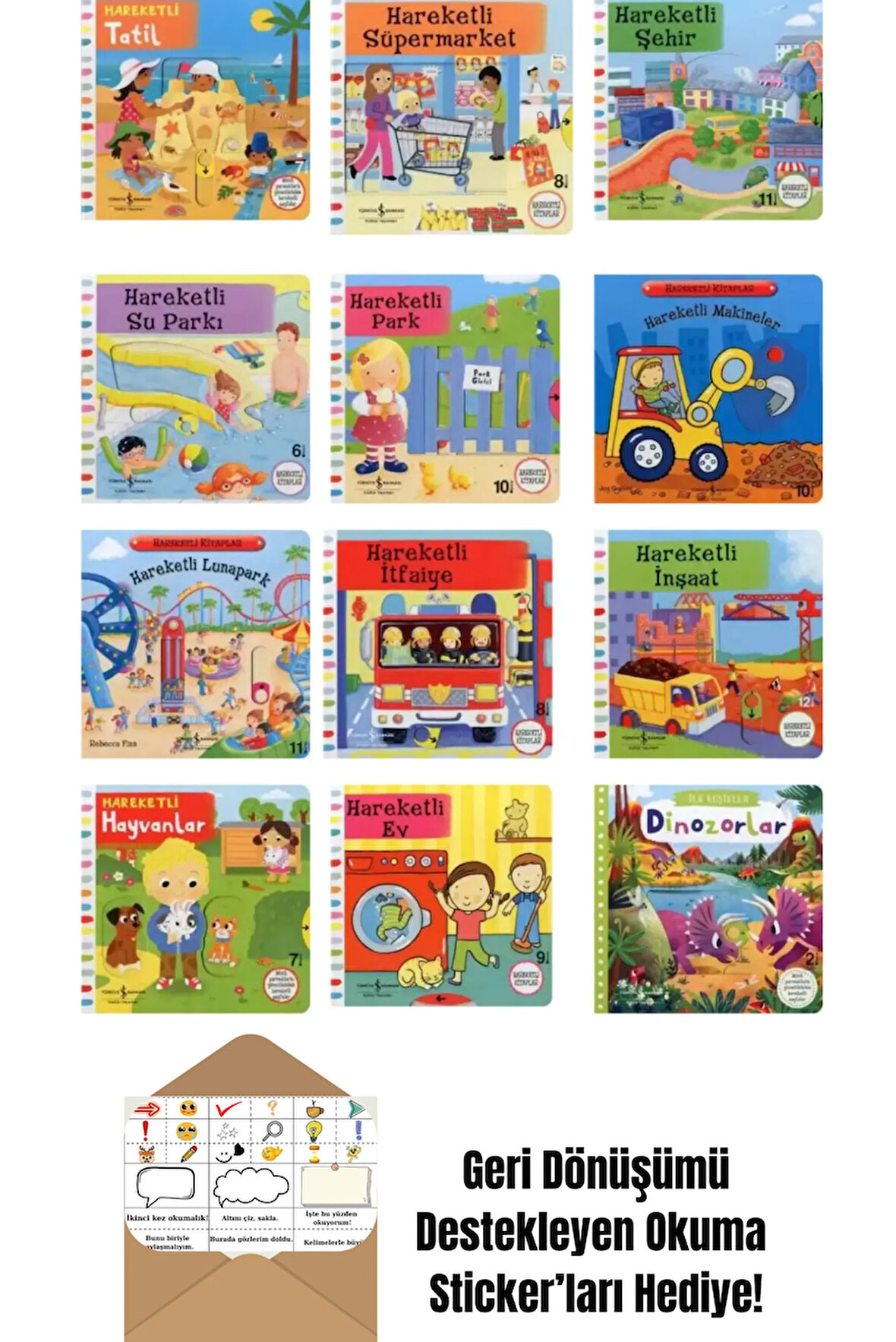 Hareketli Kitaplar Seti - 12 Kitap + Okuma Sticker'ları