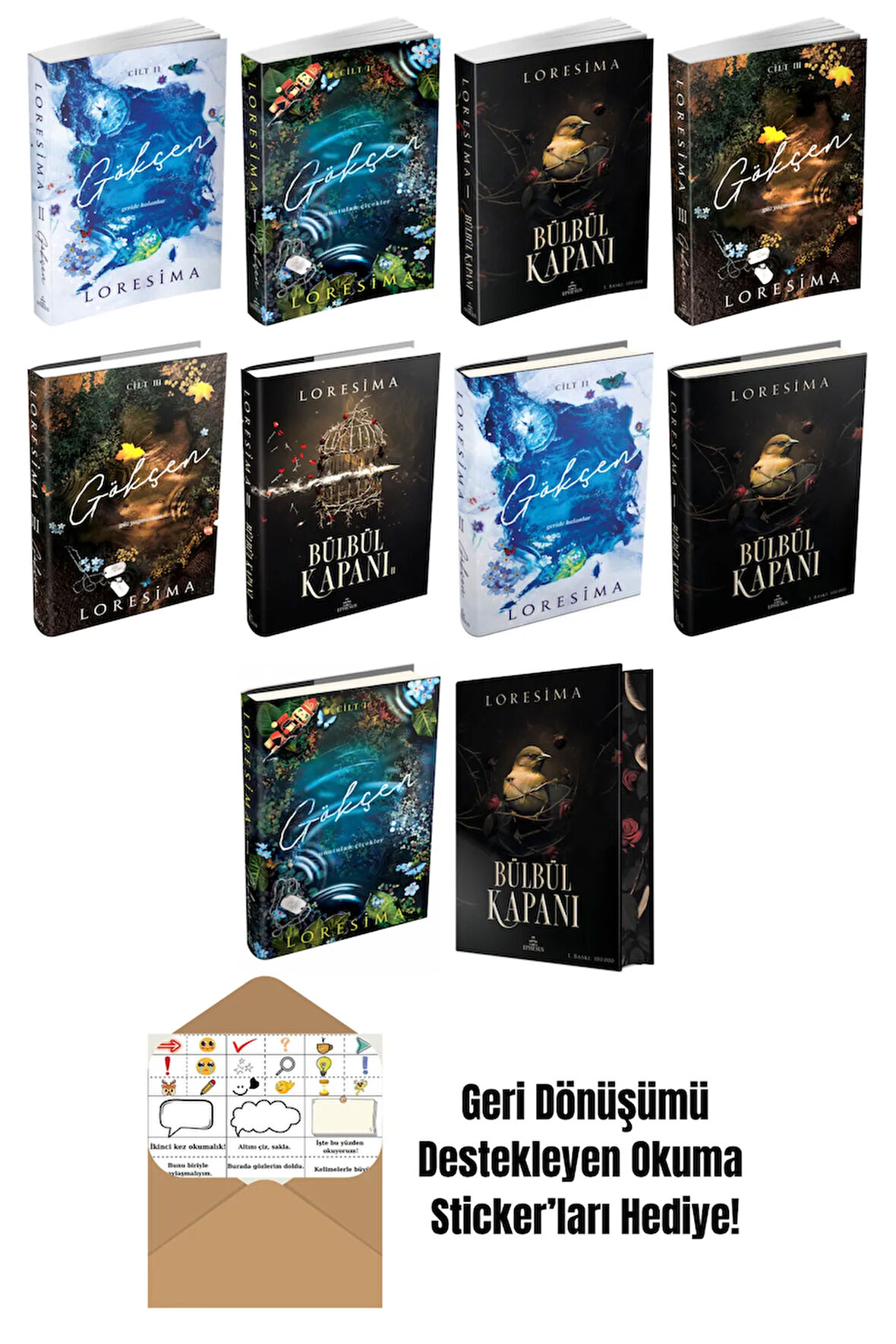 Loresima 10 Kitap Seti + Okuma Sticker'ları