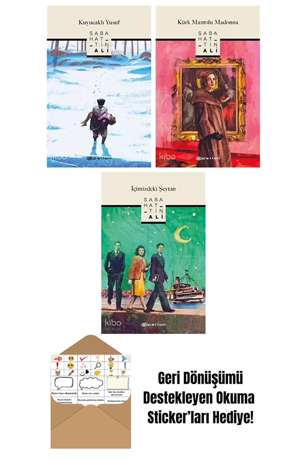 Sabahattin Ali 3 Kitap Seti + Okuma Sticker'ları