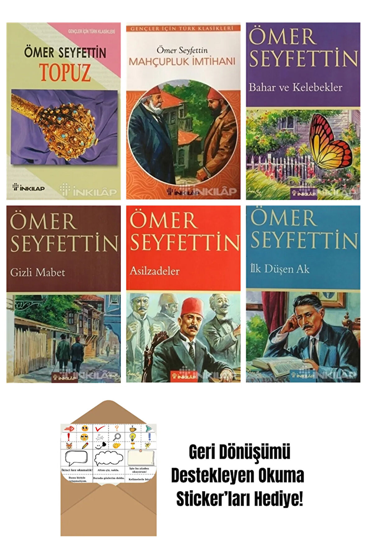 Ömer Seyfettin 6 Kitap Seti + Okuma Sticker'ları