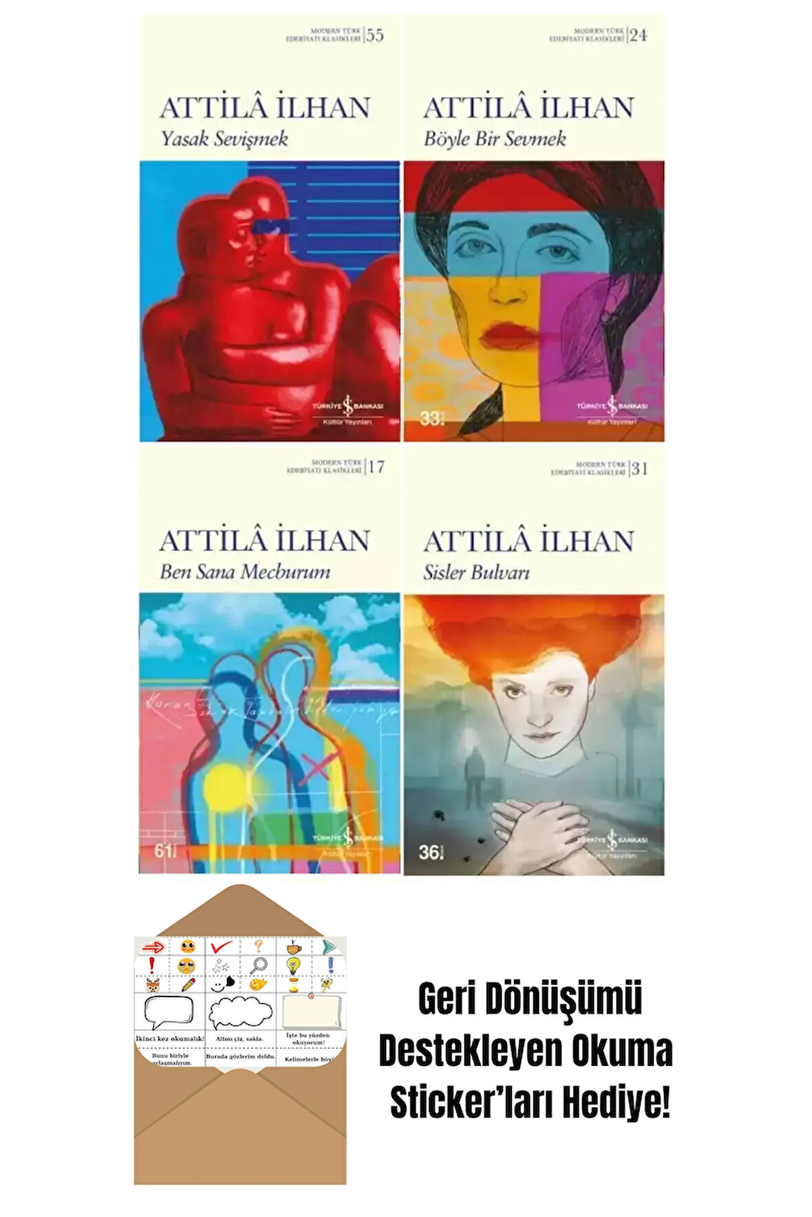 Attila İlhan 4'lü Şiir Seti + Okuma Sticker'ları