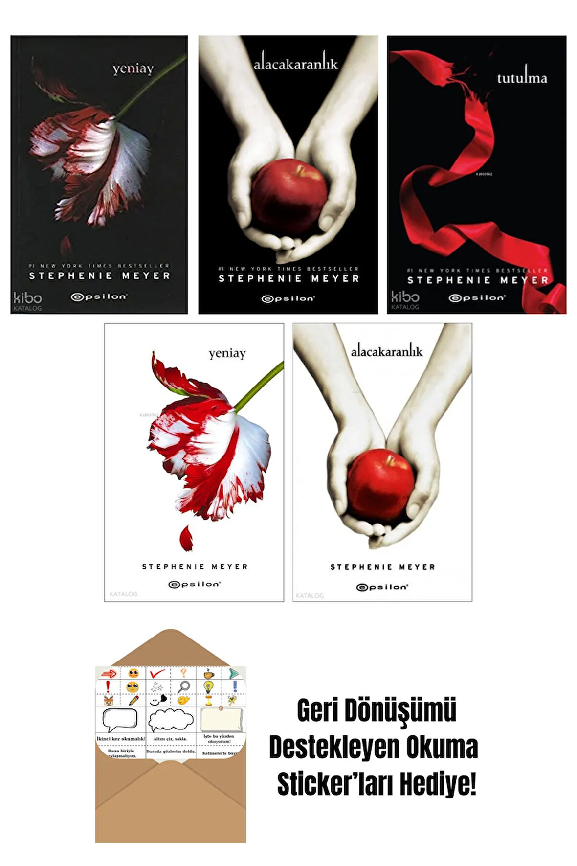 Stephenie Meyer 5 Kitap Seti + Okuma Sticker'ları