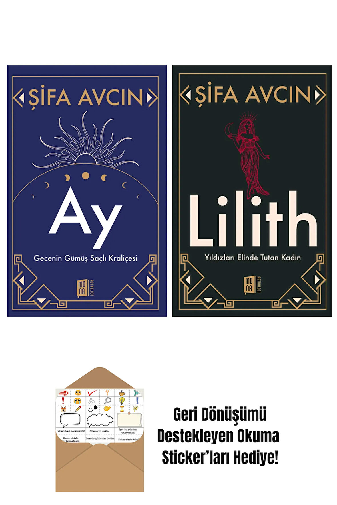 Şifa Avcın 2 Kitap / Ay - Lilith + Okuma Sticker'ları