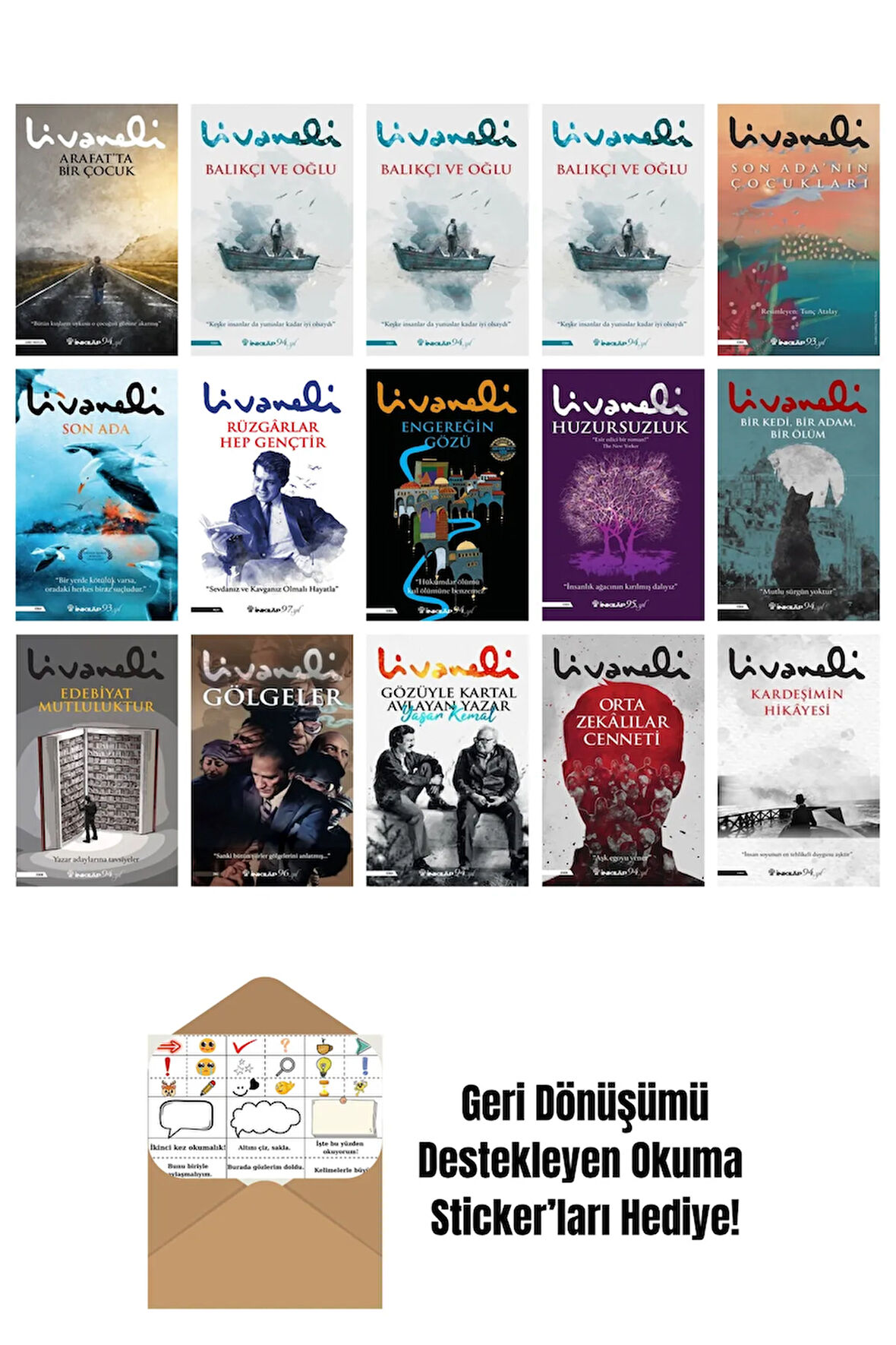 Zülfü Livaneli 15 Kitap Seti + Okuma Sticker'ları