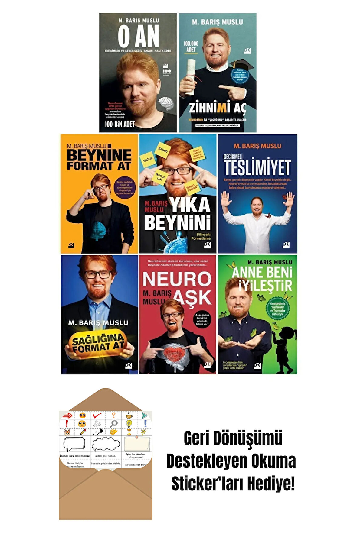 Barış Muslu 8 Kitap Set - Zihnimi Aç  + Okuma Sticker'ları