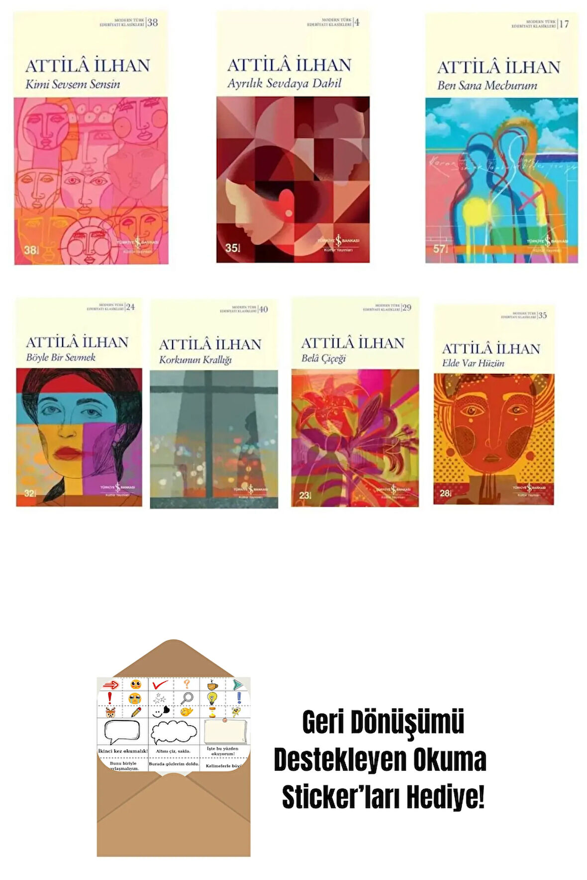 Attila İlhan Şiir Seti 7 Kitap + Okuma Sticker'ları