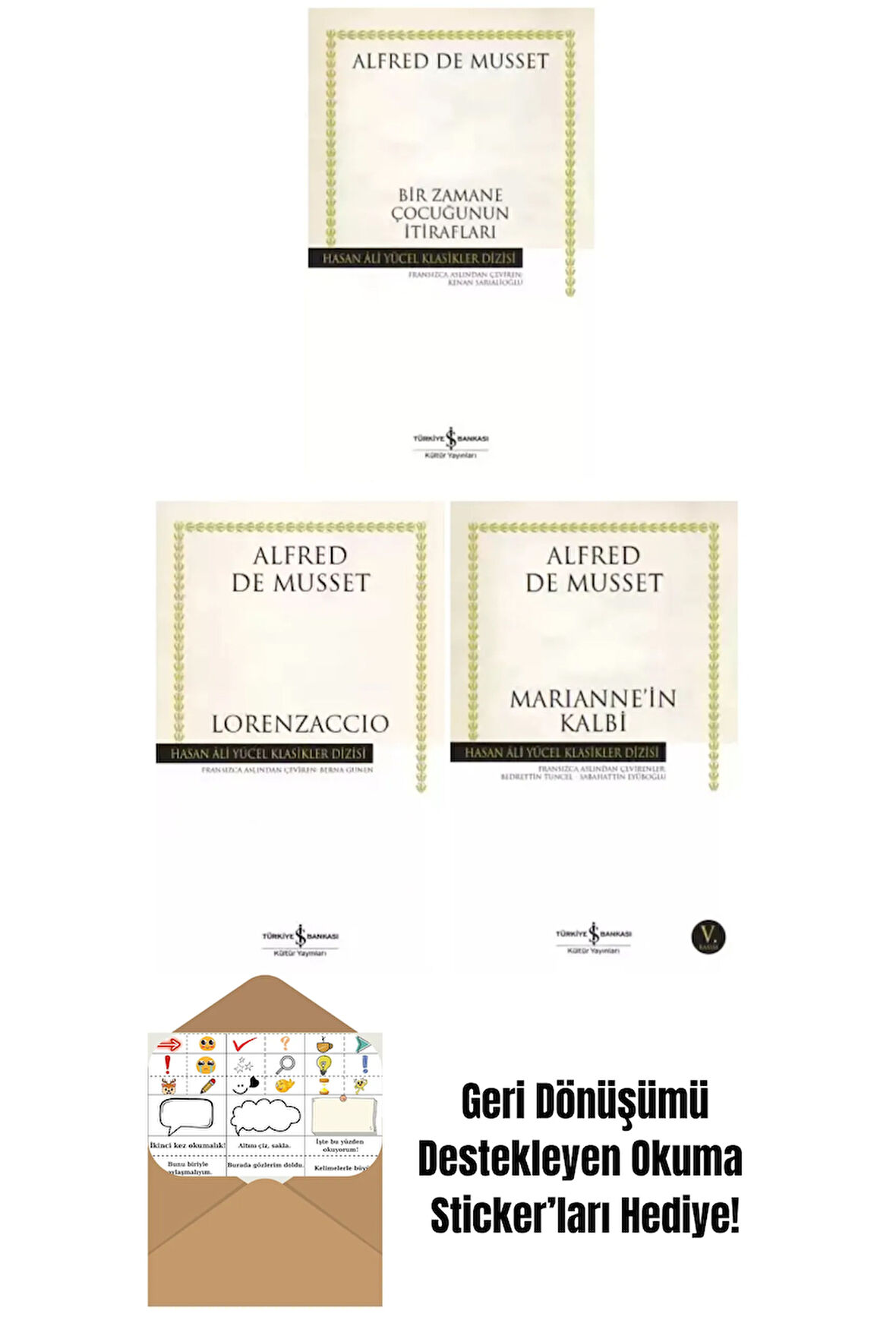 Alfred De Musset 3 Kitap Set + Okuma Sticker'ları