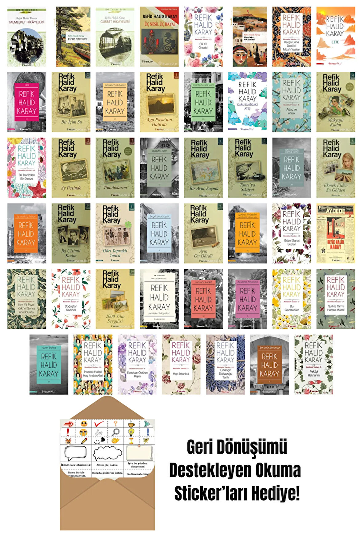 Refik Halid Karay 47 Kitap Seti + Okuma Sticker'ları