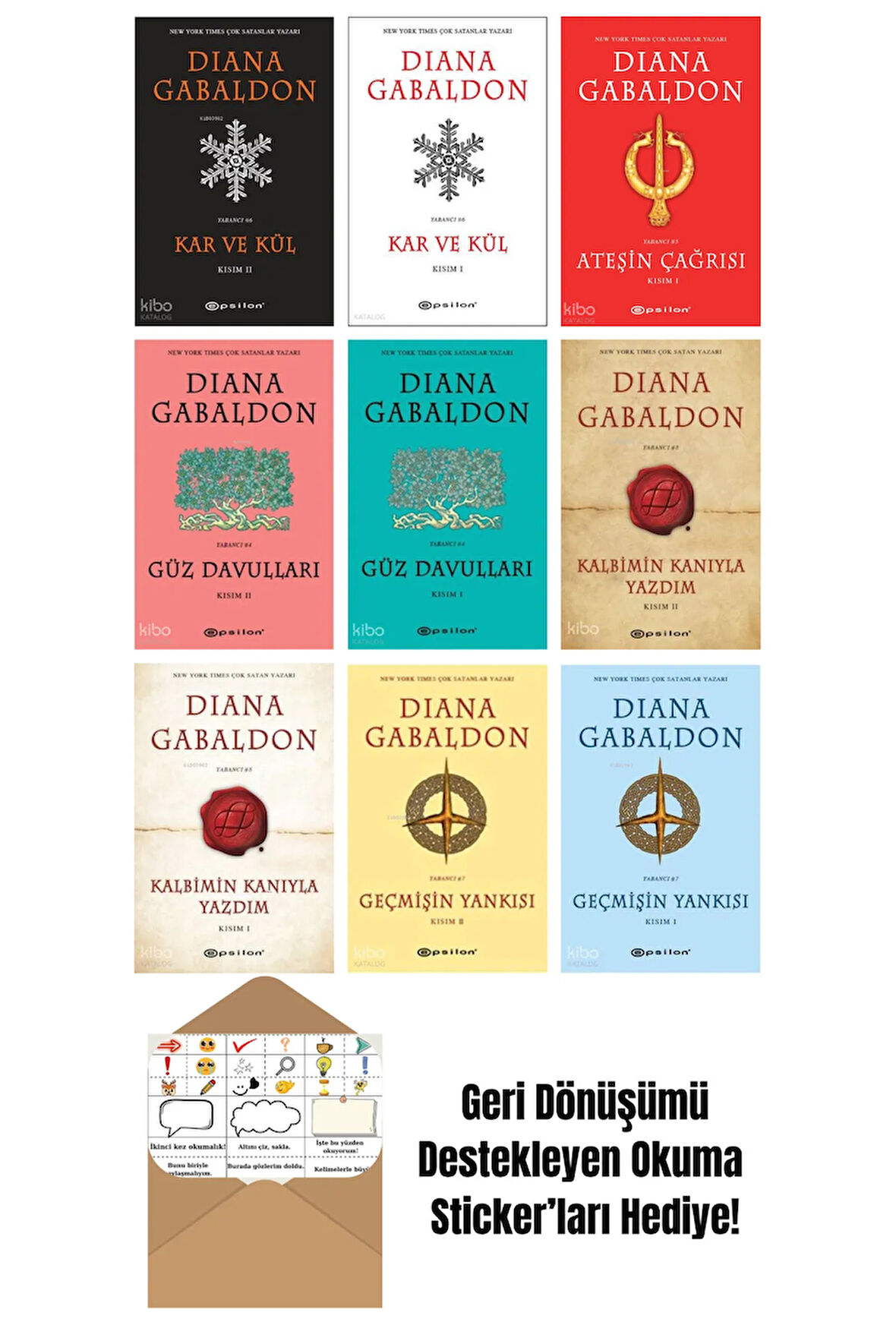 Diana Gabaldon 9 Kitap Seti + Okuma Sticker'ları