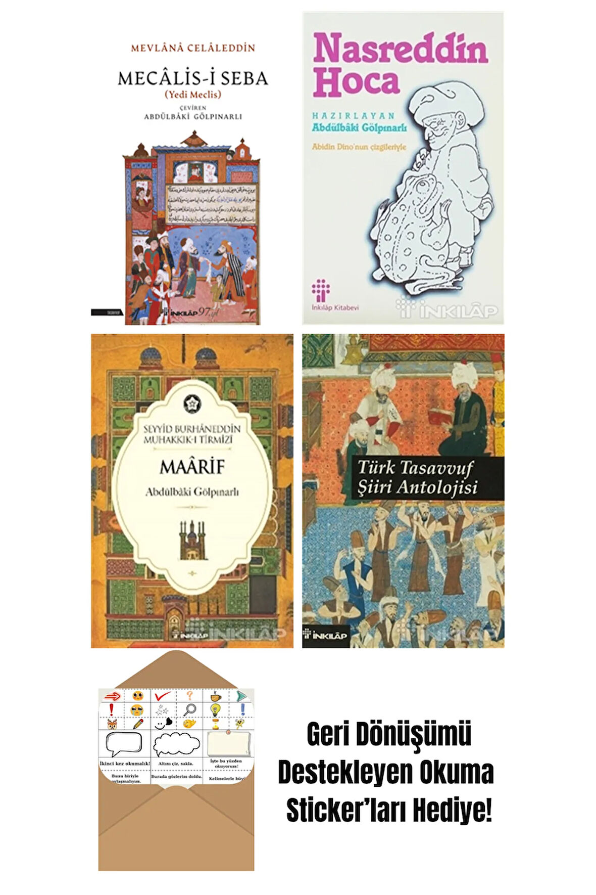 Abdülbaki Gölpınarlı 4 Kitap Seti + Okuma Sticker'ları