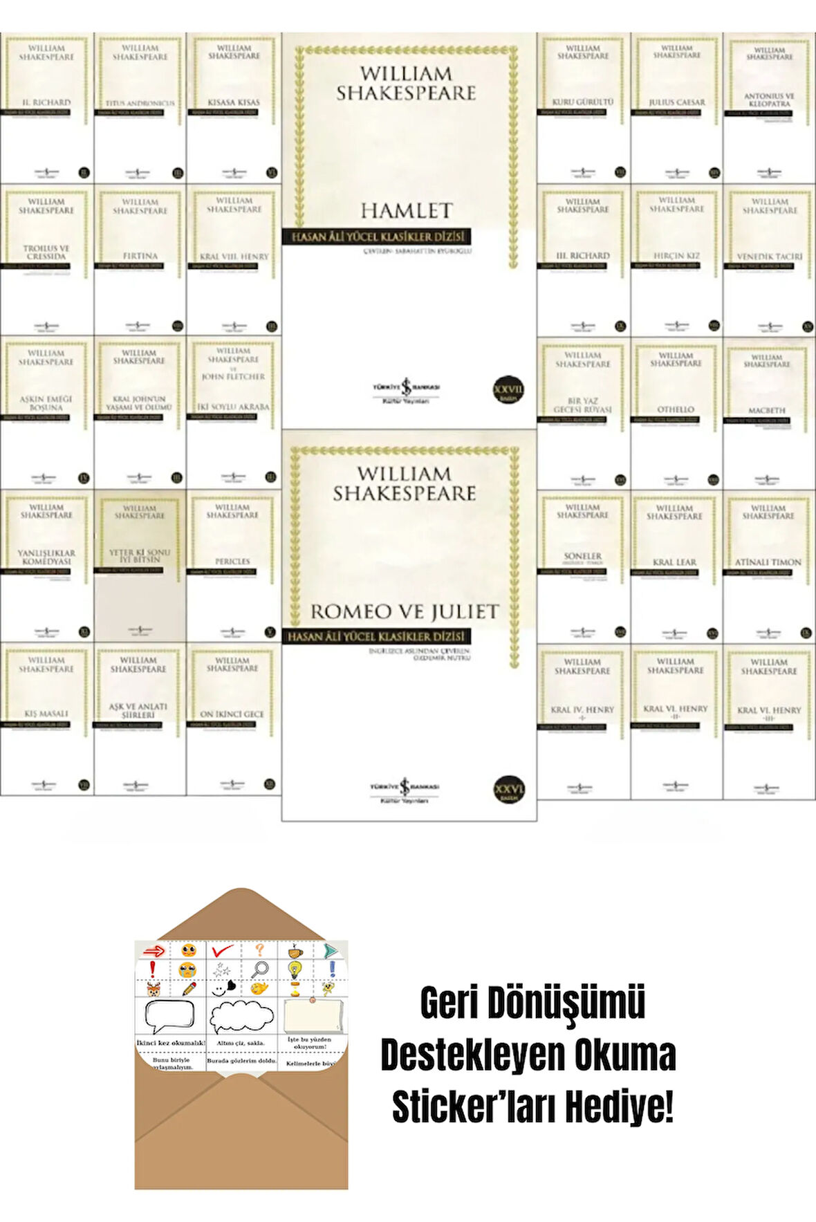 William Shakespeare 32 Kitap Set + Okuma Sticker'ları