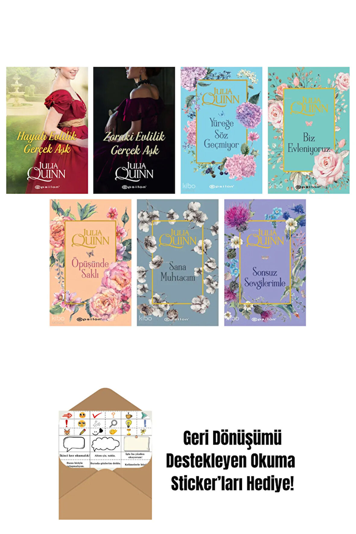 Julia Quinn 7 Kitap Seti + Okuma Sticker'ları