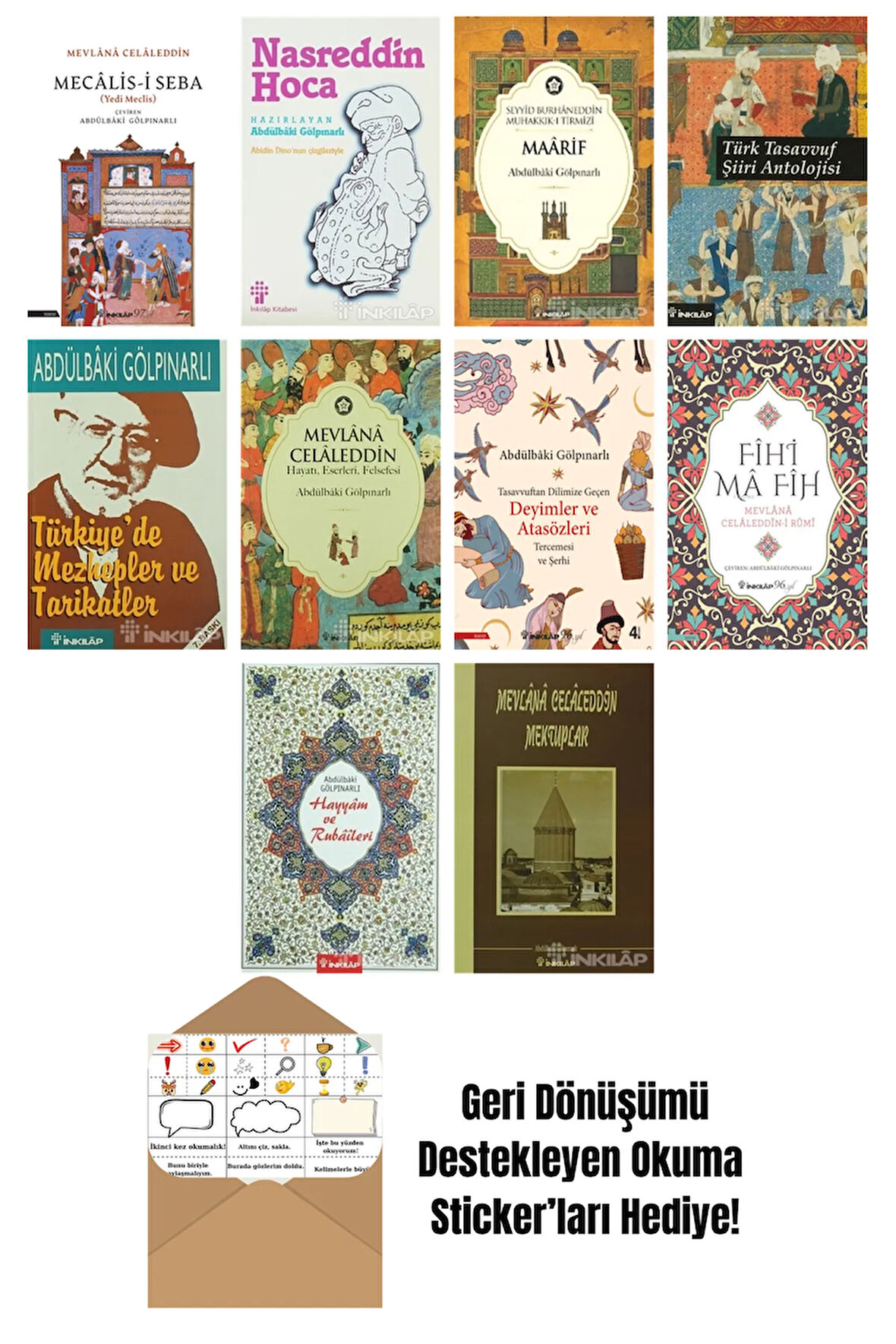 Abdülbaki Gölpınarlı 10 Kitap Seti + Okuma Sticker'ları