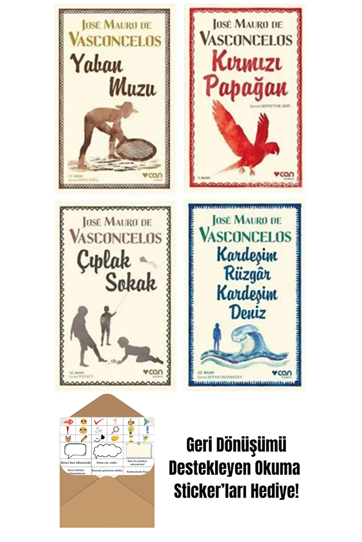 Jose Mauro De Vasconcelos 4 Kitap Set + Okuma Sticker'ları