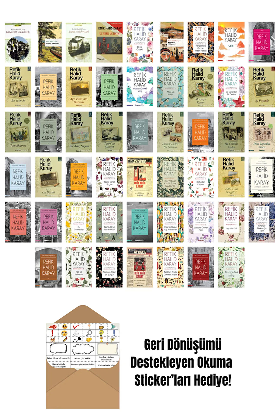 Refik Halid Karay 52 Kitap Seti + Okuma Sticker'ları