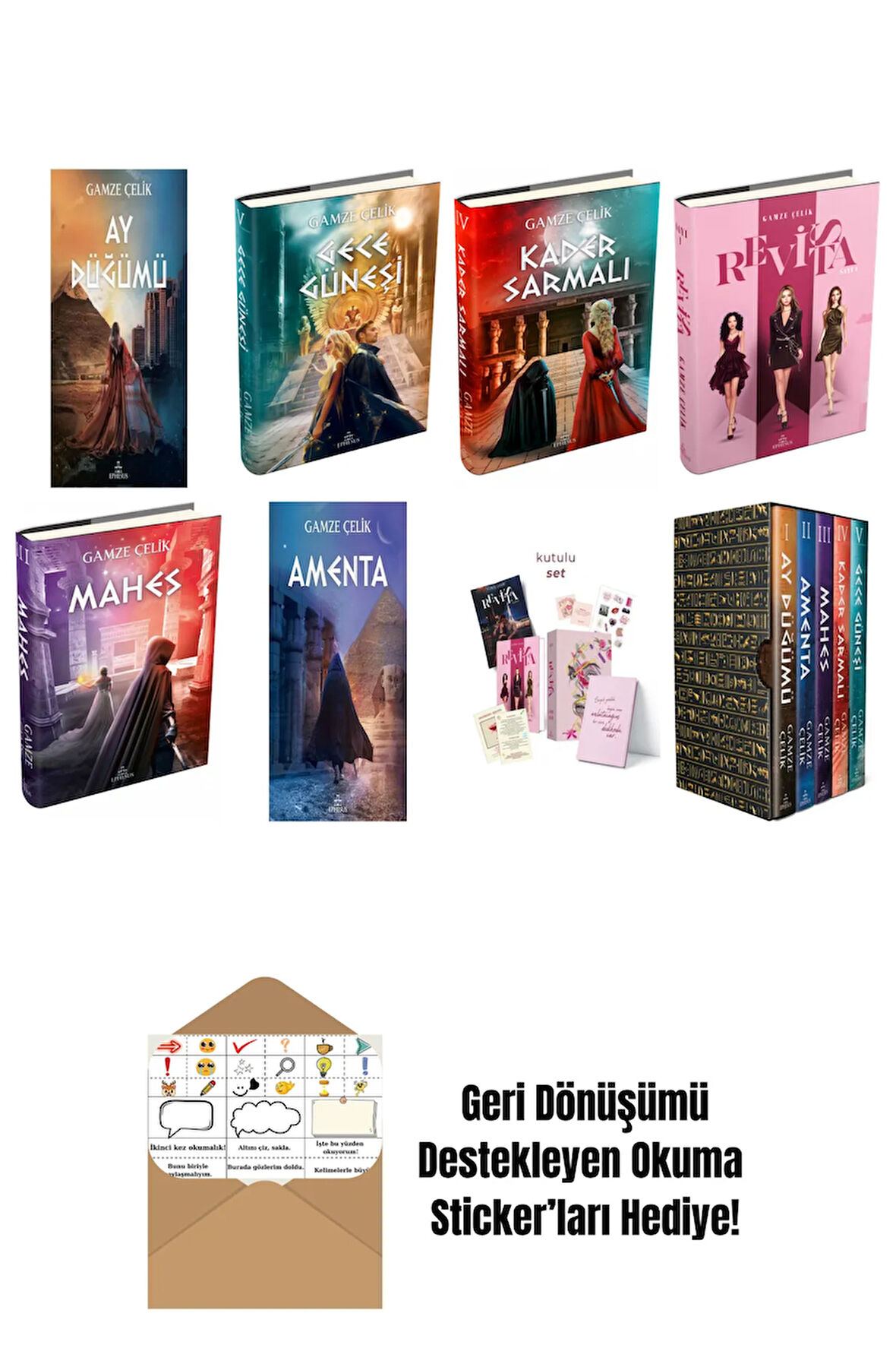 Gamze Çelik 8 Kitap Seti + Okuma Sticker'ları