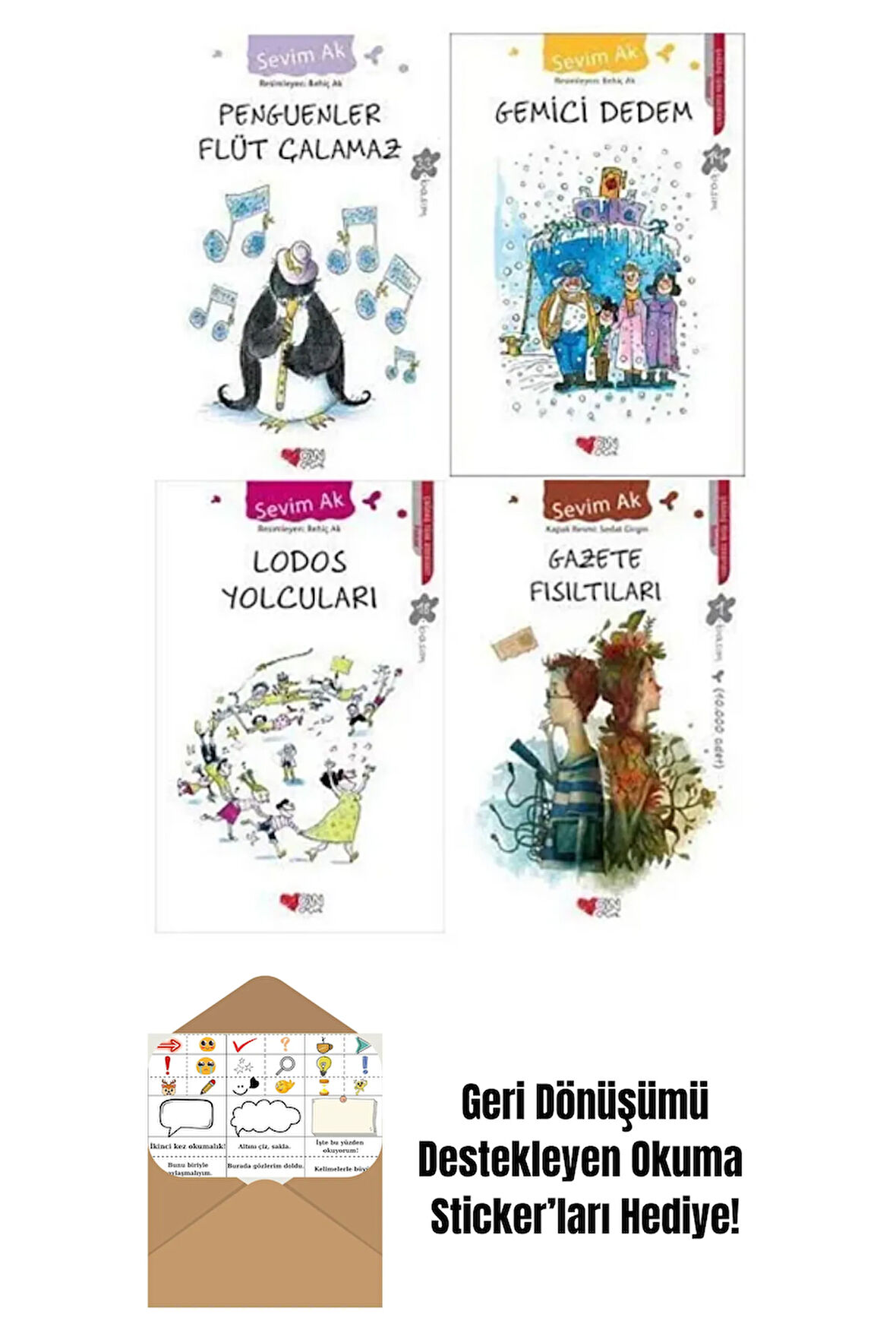 Sevim Ak 4 Kitap Set + Okuma Sticker'ları