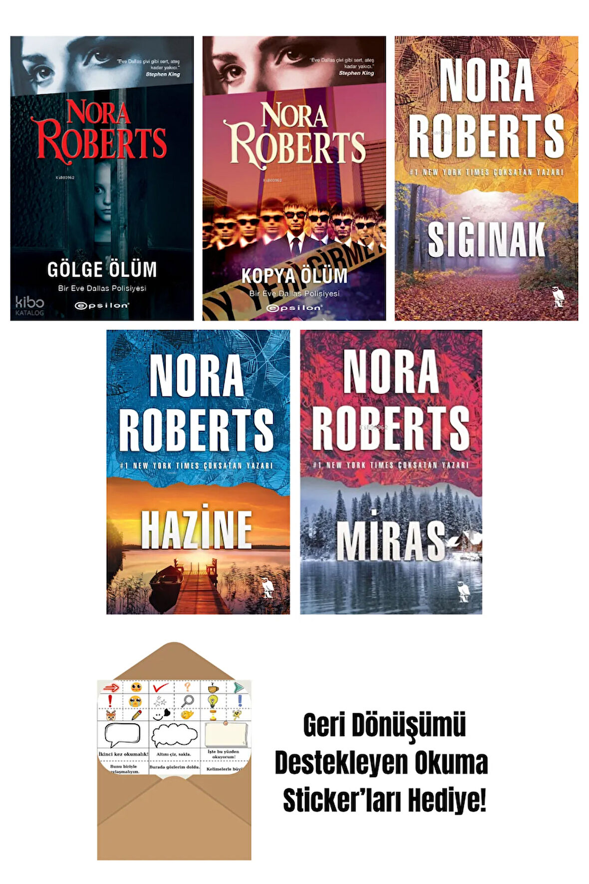 Nora Roberts 5 Kitap Seti + Okuma Sticker'ları