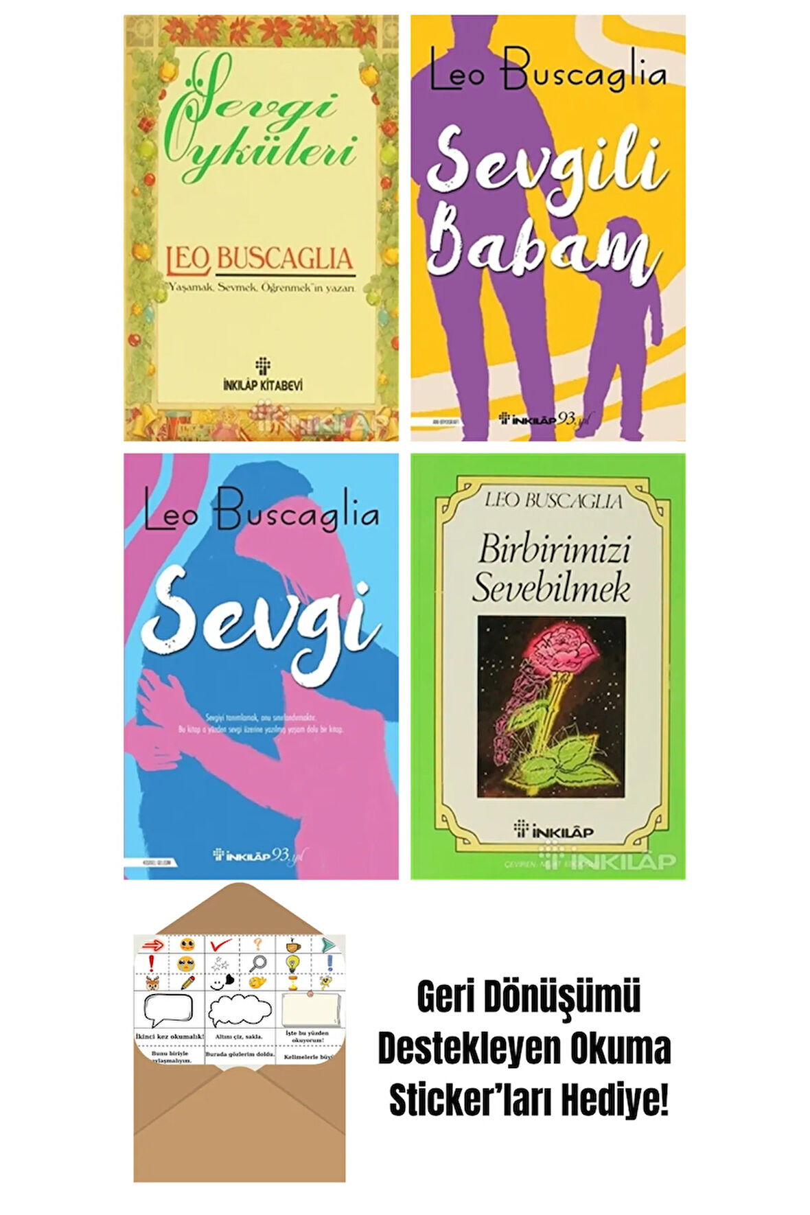 Leo Buscaglia 4 Kitap Seti + Okuma Sticker'ları