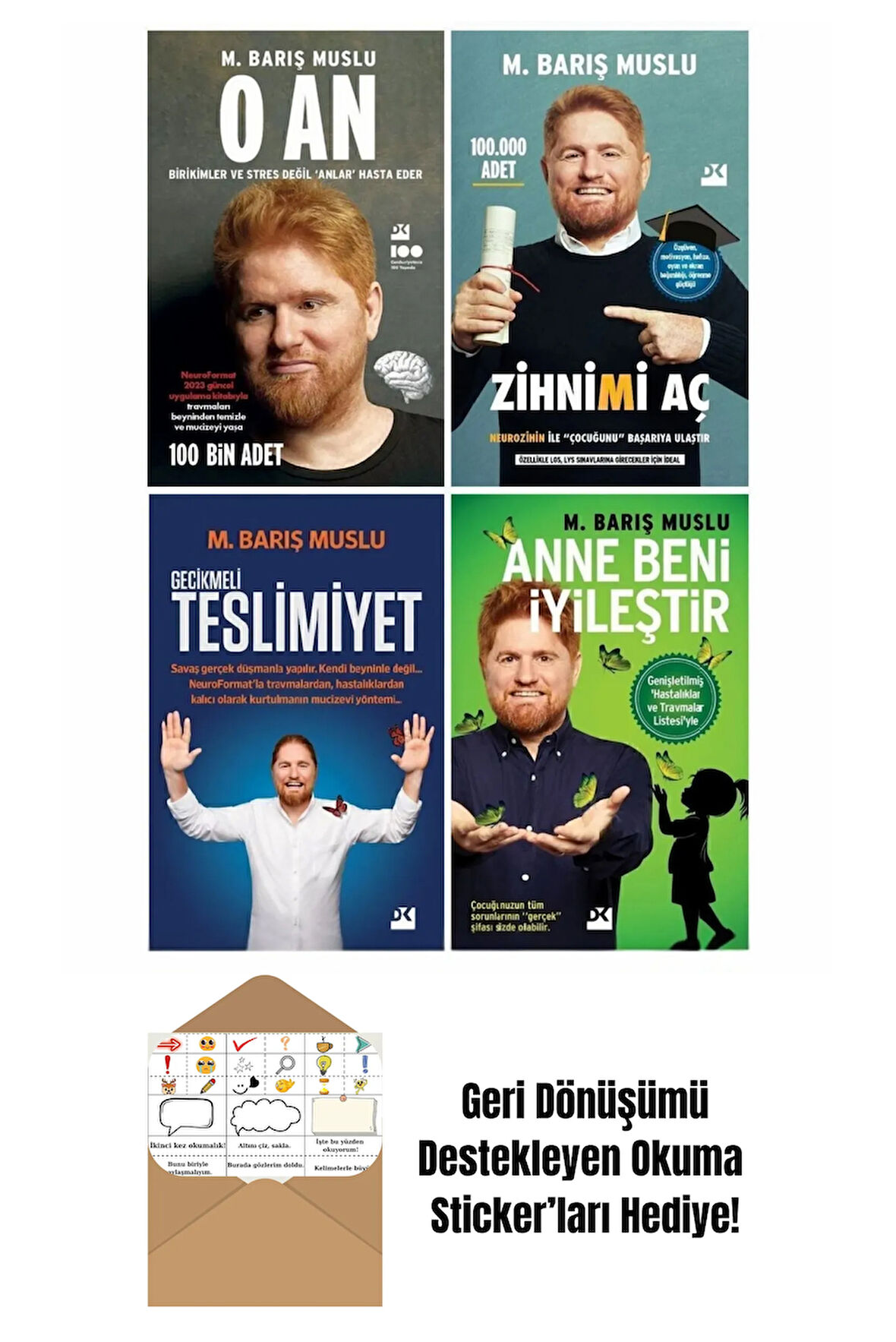 Barış Muslu 4 Kitap Set - O An + Zihnimi Aç + Okuma Sticker'ları