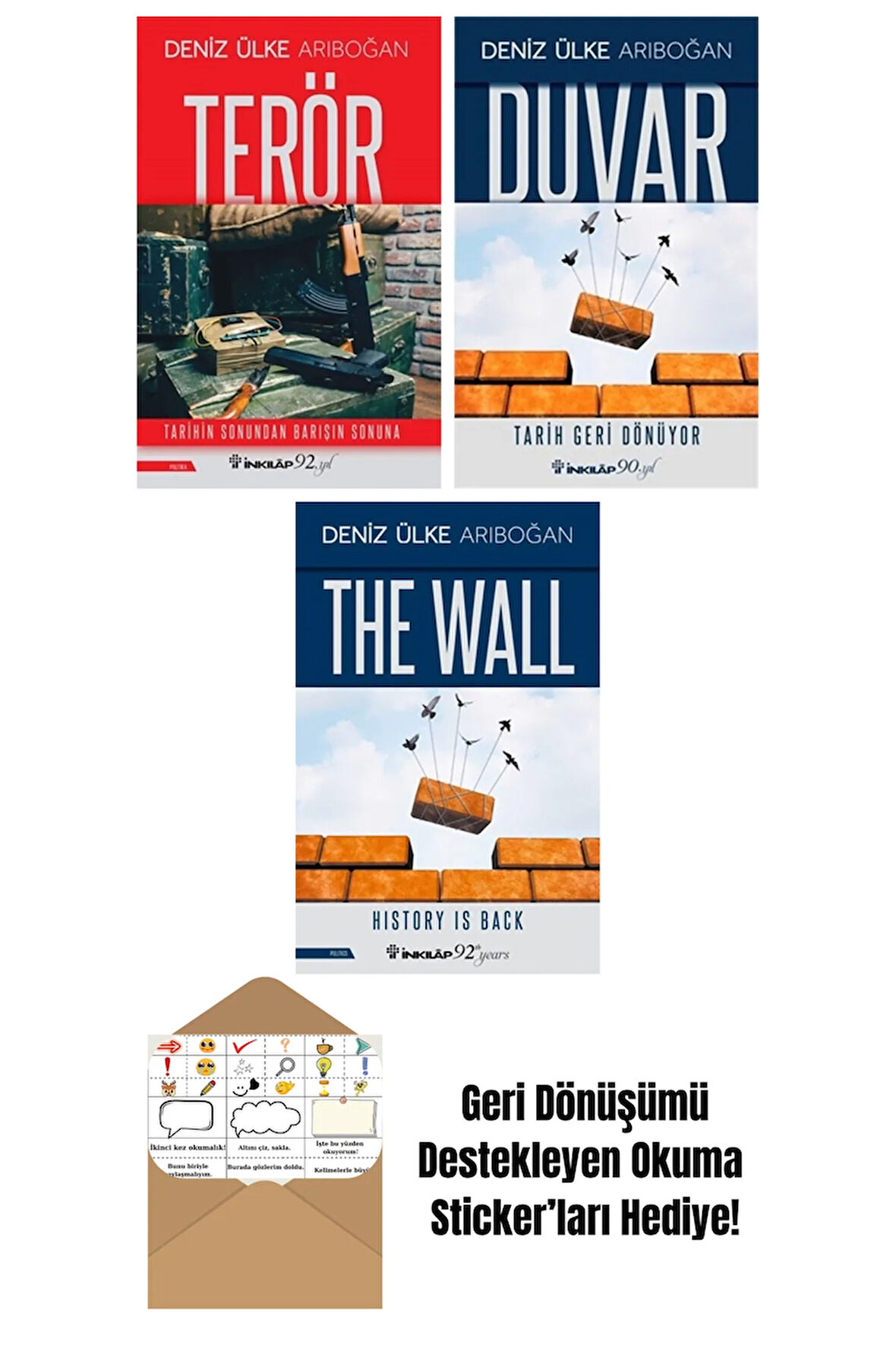 Deniz Ülke Arıboğan 3 Kitap Seti + Okuma Sticker'ları