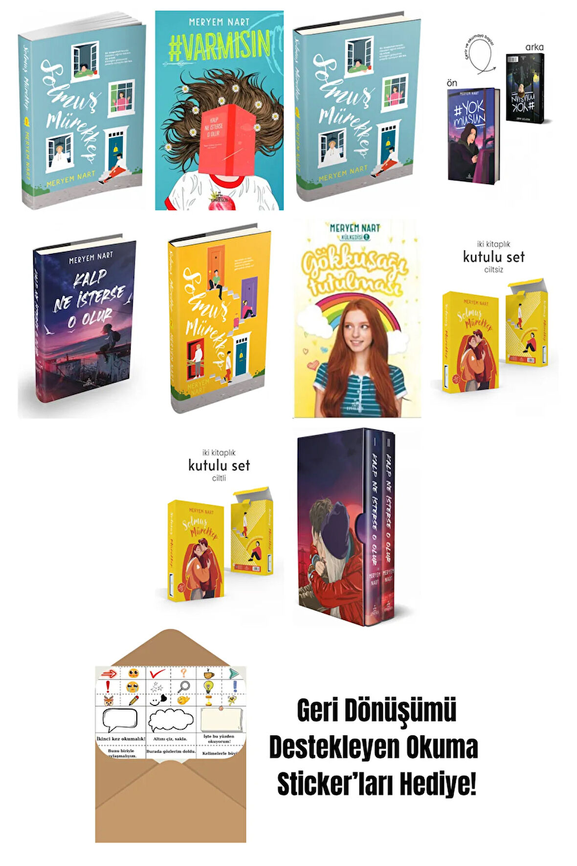 Meryem Nart 10 Kitap Seti + Okuma Sticker'ları