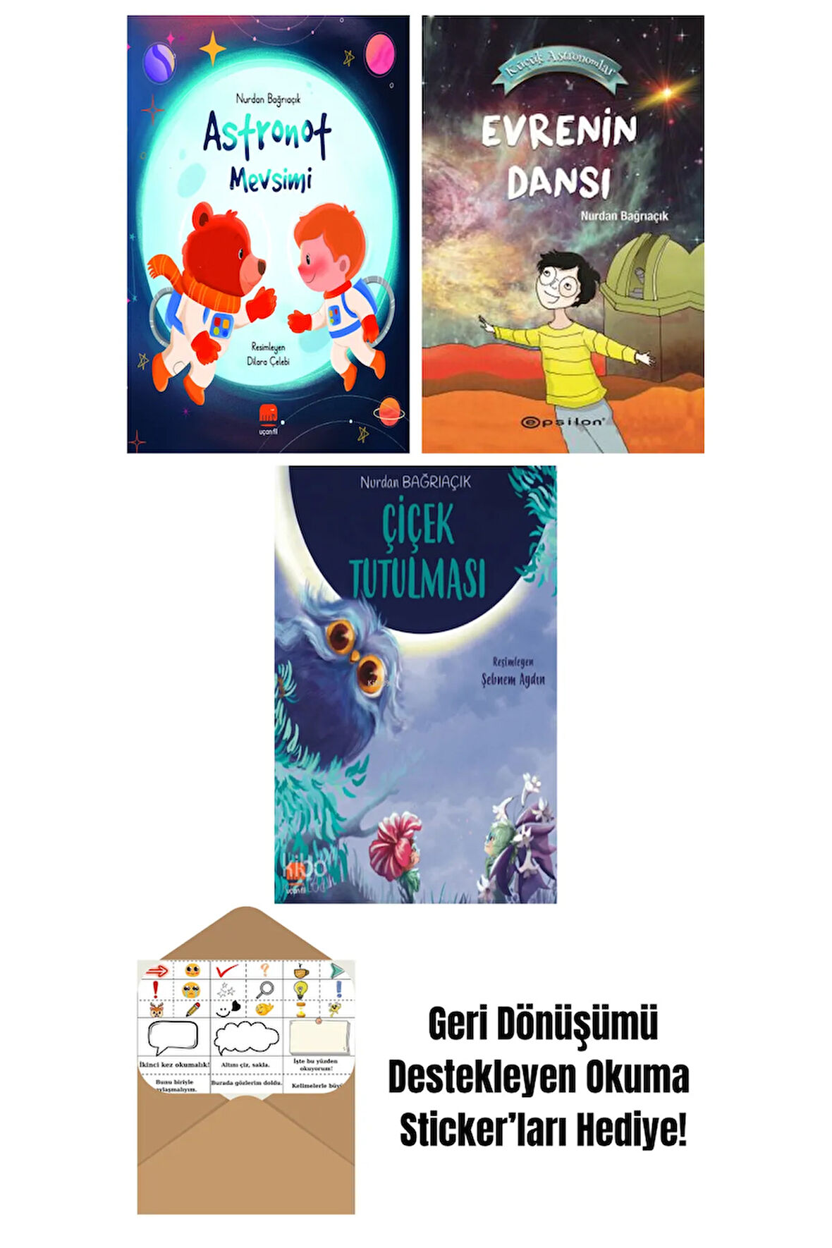 Nurdan Bağrıaçık 3 Kitap Seti + Okuma Sticker'ları