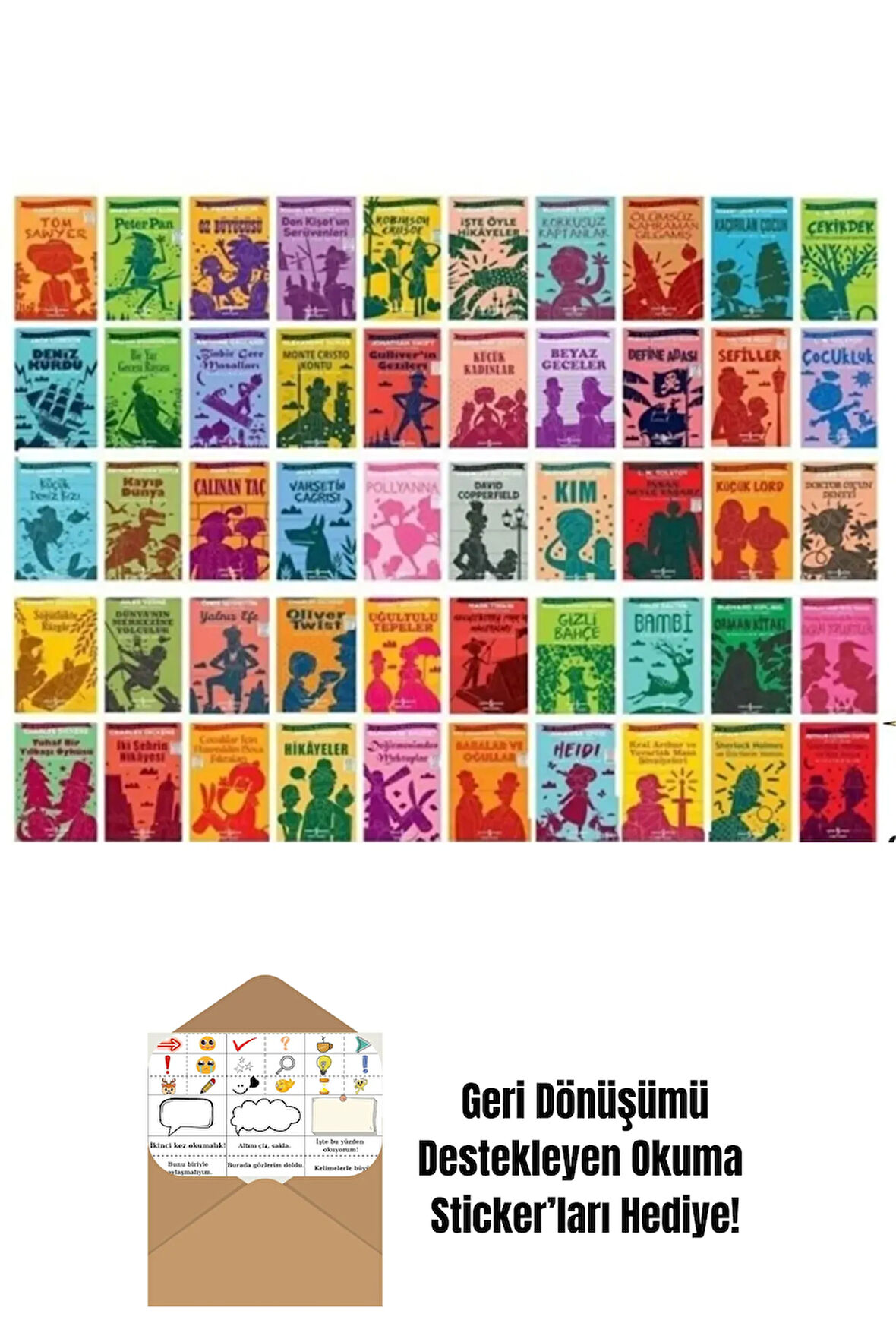 Dünya Çocuk Klasikleri 50 Kitap Seti + Okuma Sticker'ları