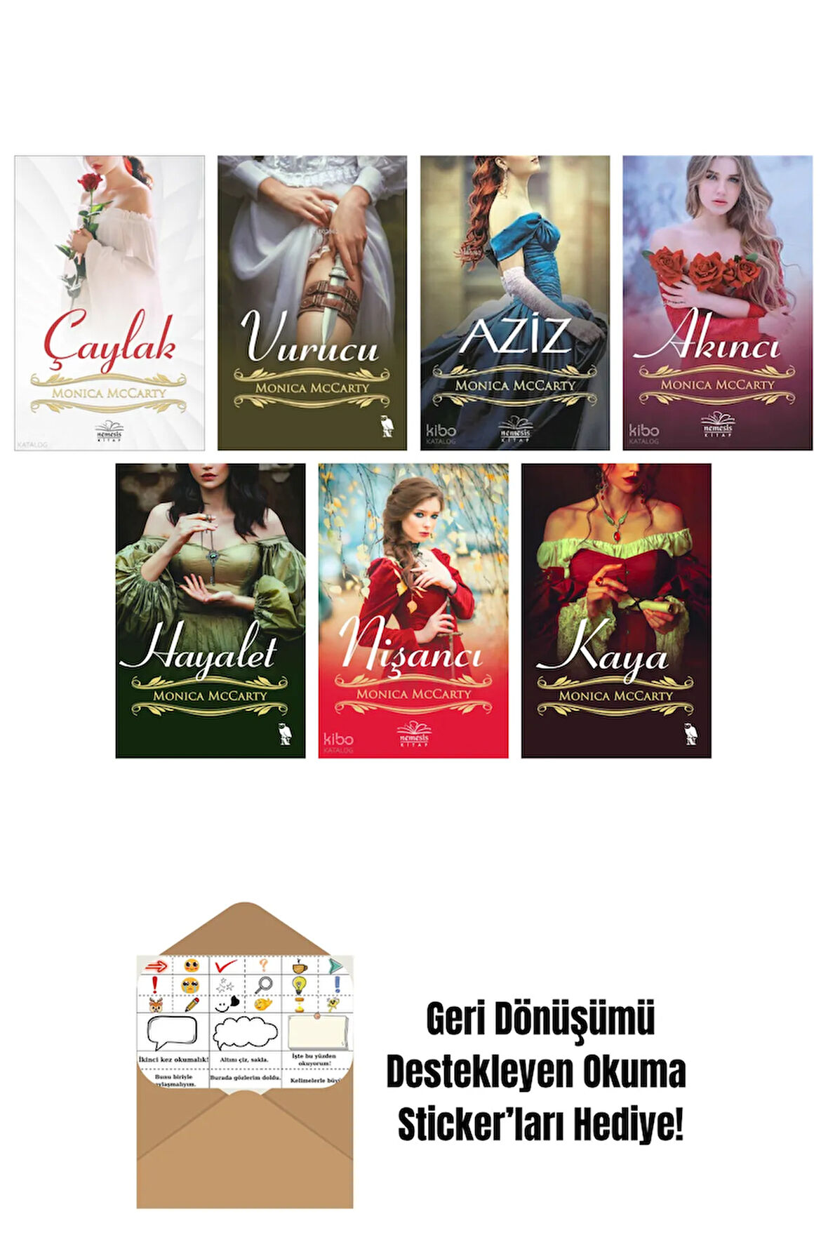 Monica McCarty 7 Kitap Seti + Okuma Sticker'ları