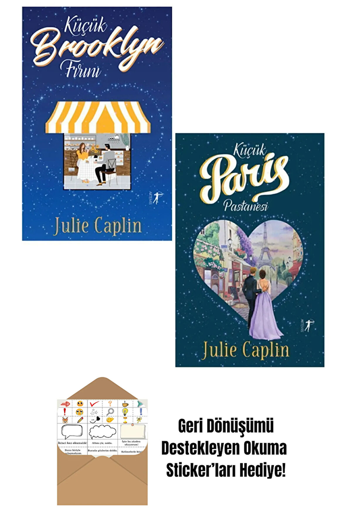 Küçük Brooklyn Fırını + Küçük Paris Pastanesi 2 Kitap Set + Okuma Sticker'ları