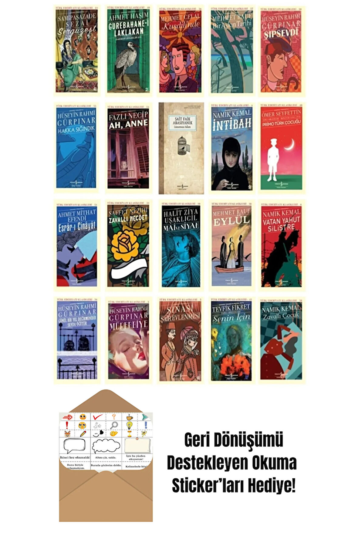 Türk Edebiyatı Klasikleri 20 Kitap Set + Okuma Sticker'ları
