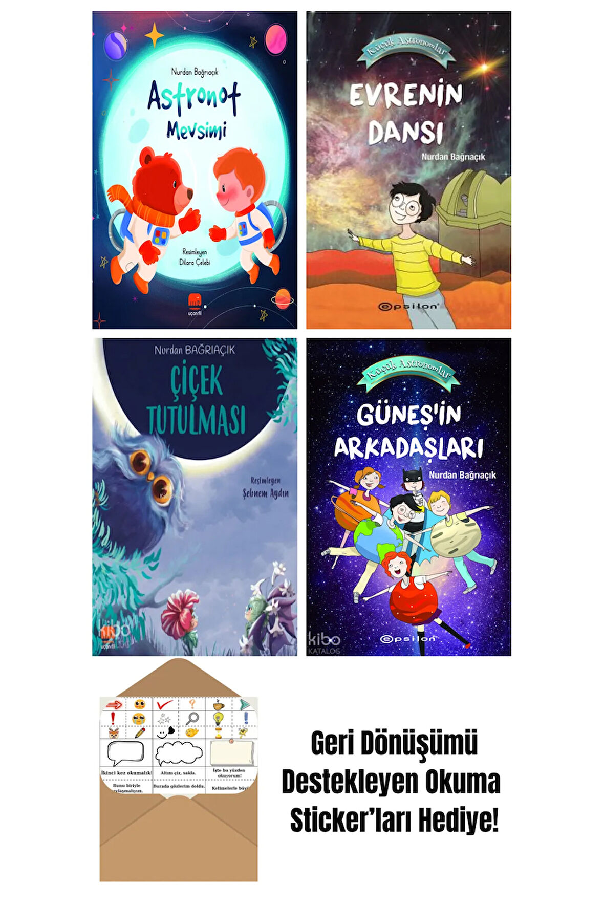 Nurdan Bağrıaçık 4 Kitap Seti + Okuma Sticker'ları