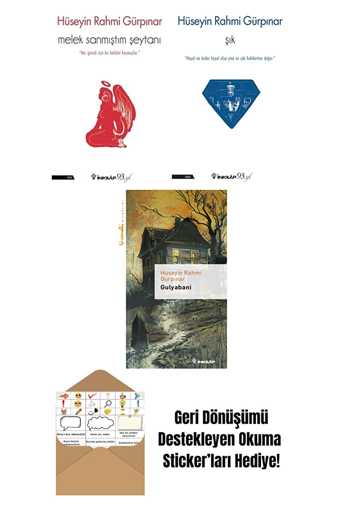 Hüseyin Rahmi Gürpınar 3 Kitap Seti + Okuma Sticker'ları