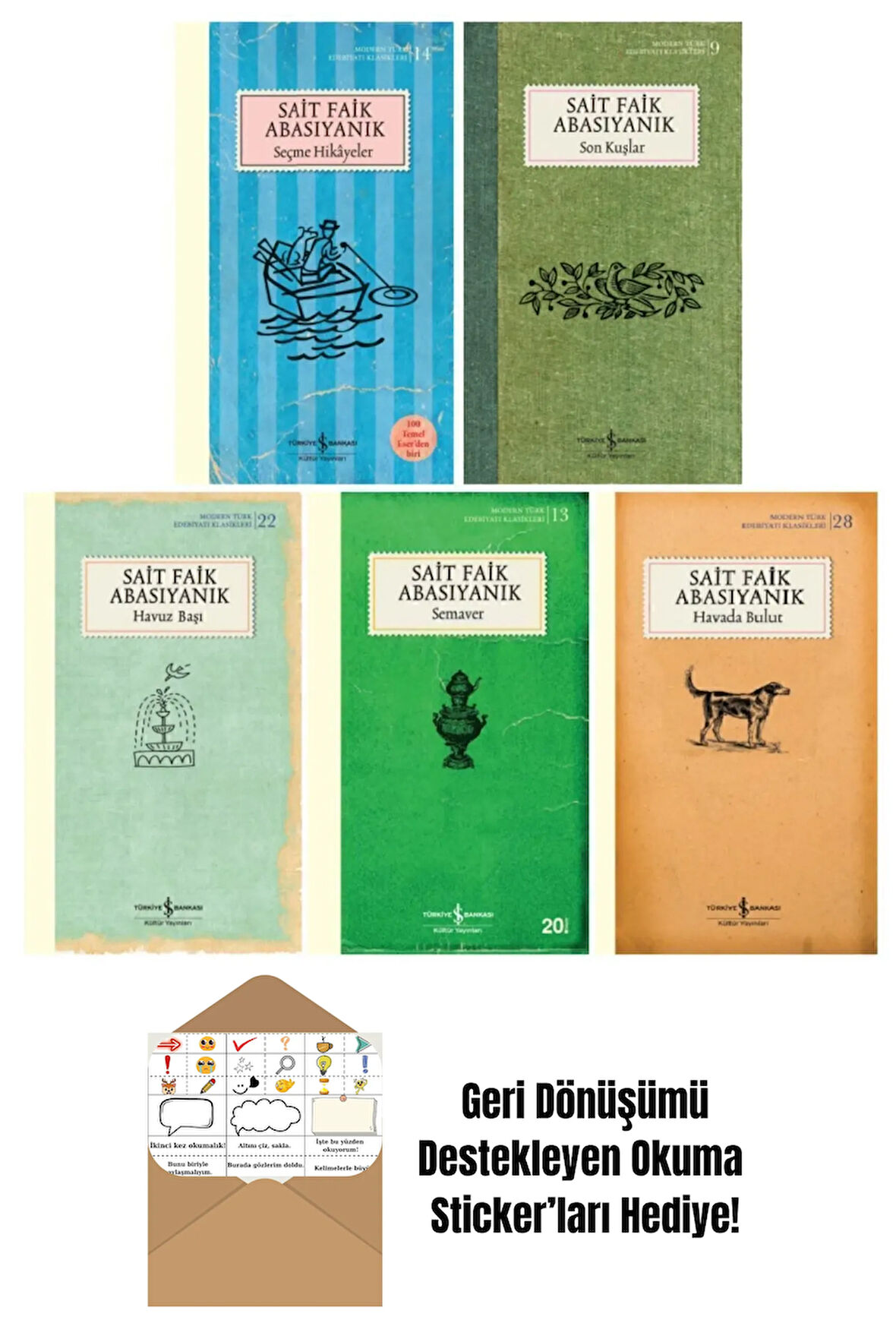 Sait Faik Abasıyanık 5 Kitap Set + Okuma Sticker'ları