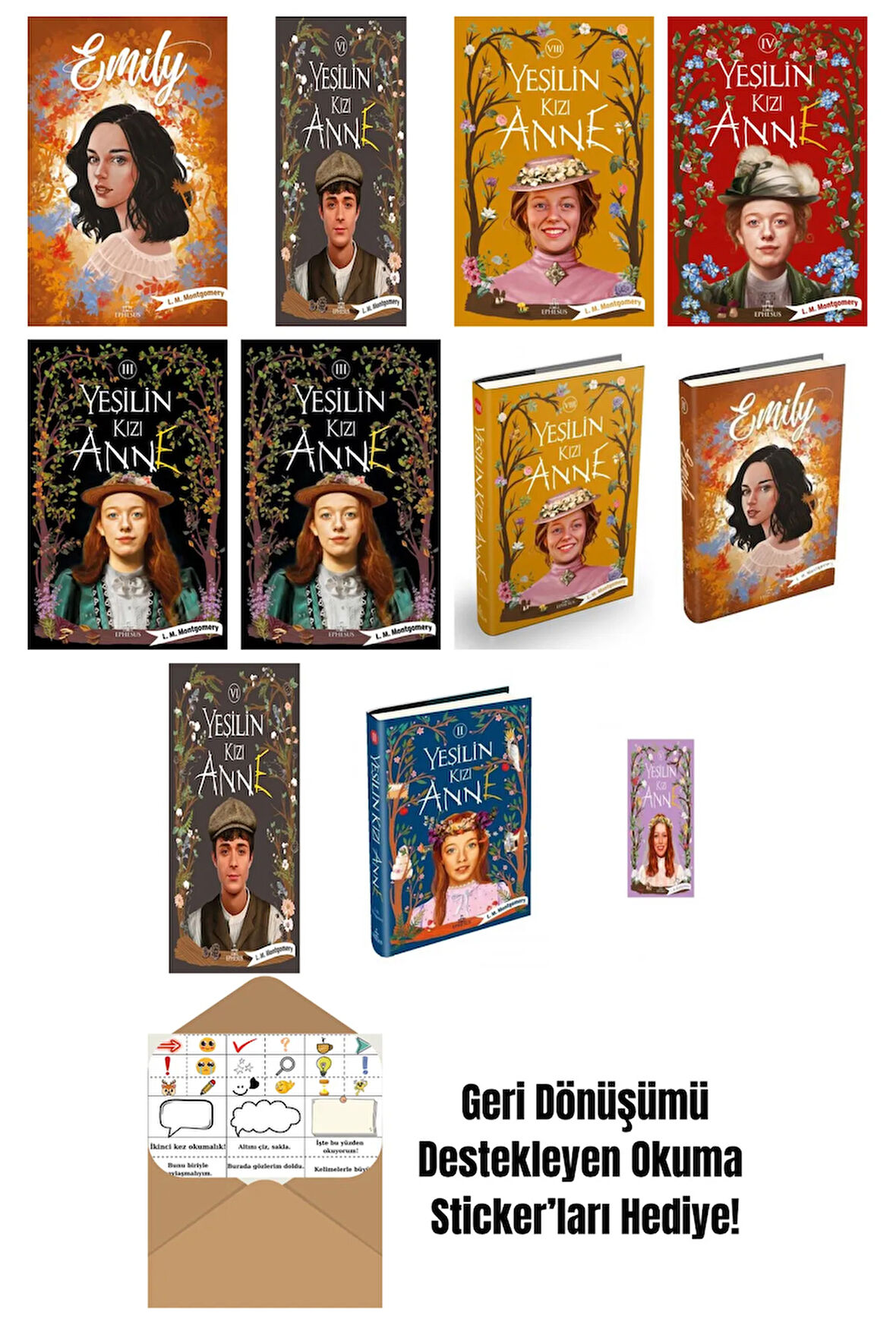 L. M. Montgomery 11 Kitap Seti + Okuma Sticker'ları