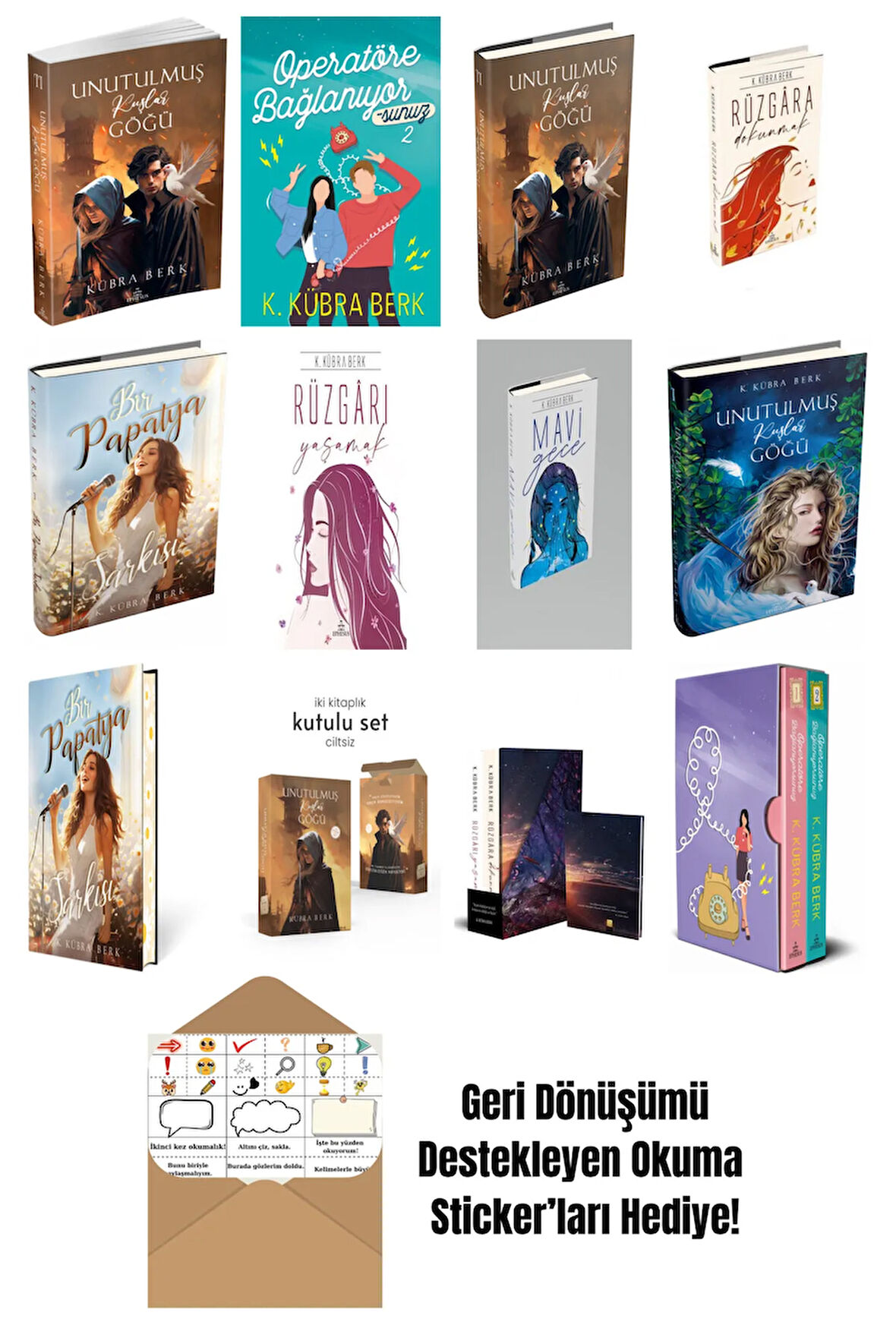 K. Kübra Berk 12 Kitap Seti + Okuma Sticker'ları