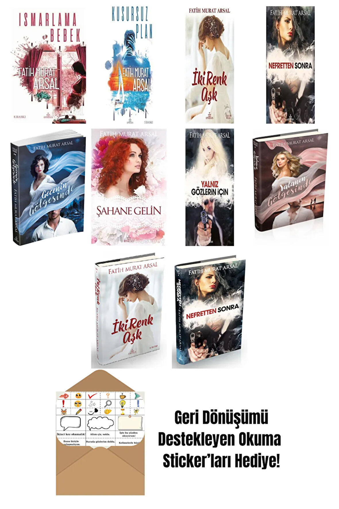 Fatih Murat Arsal 10 Kitap Seti + Okuma Sticker'ları