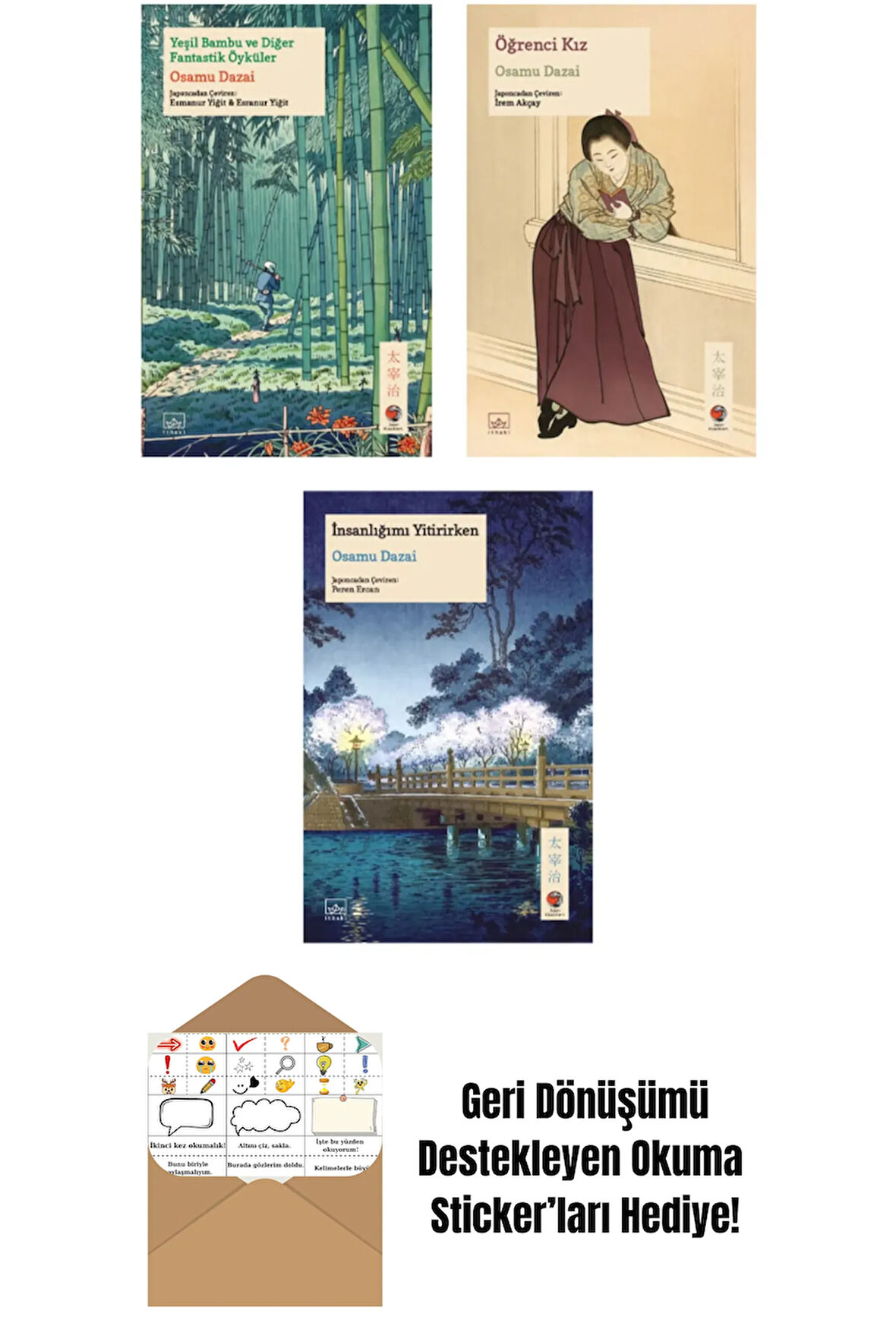 Osamu Dazai 3 Kitap Takım + Okuma Sticker'ları