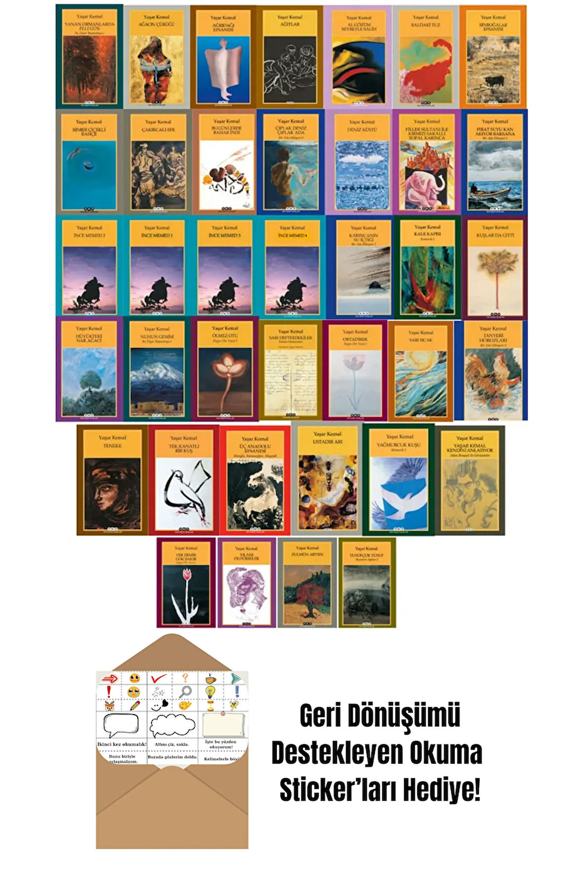 Yaşar Kemal 38 Li Kitap Seti + Okuma Sticker'ları