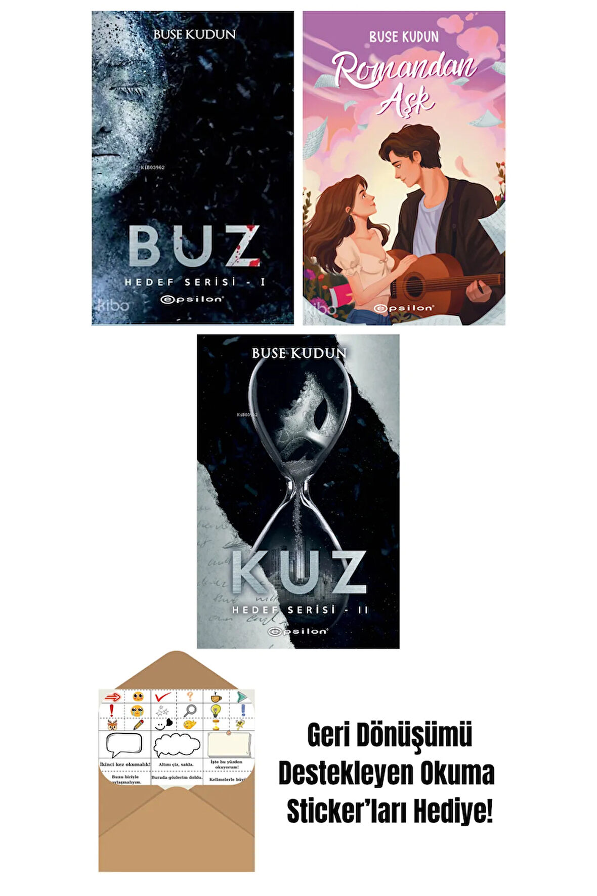 Buse Kudun 3 Kitap Seti + Okuma Sticker'ları