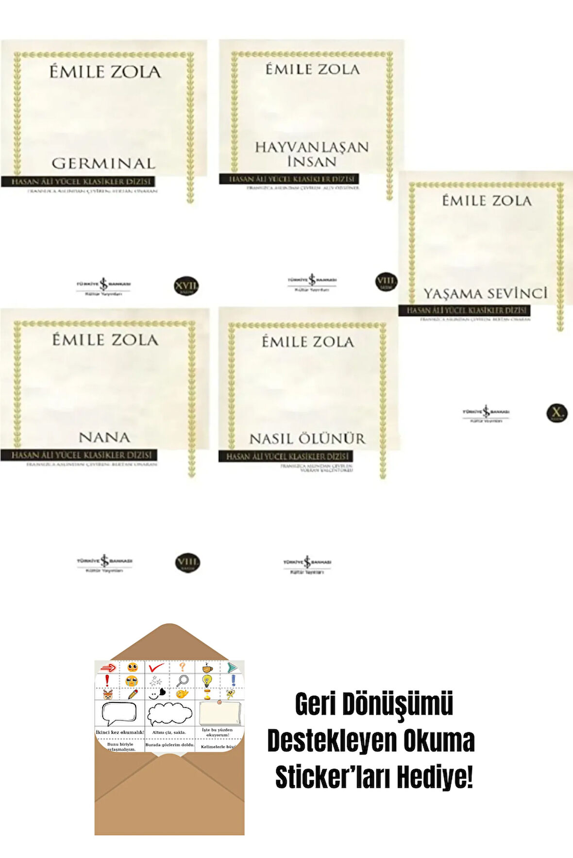 Emile Zola 5 Kitap Set + Okuma Sticker'ları