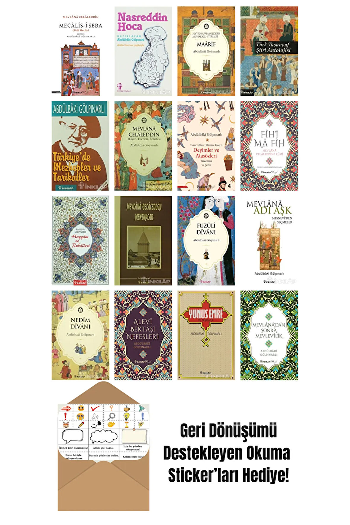 Abdülbaki Gölpınarlı 16 Kitap Seti + Okuma Sticker'ları
