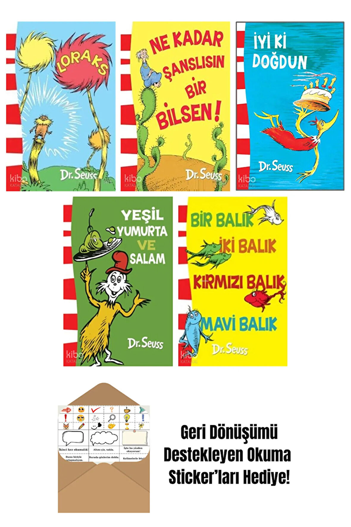 Seuss 5 Kitap Seti + Okuma Sticker'ları