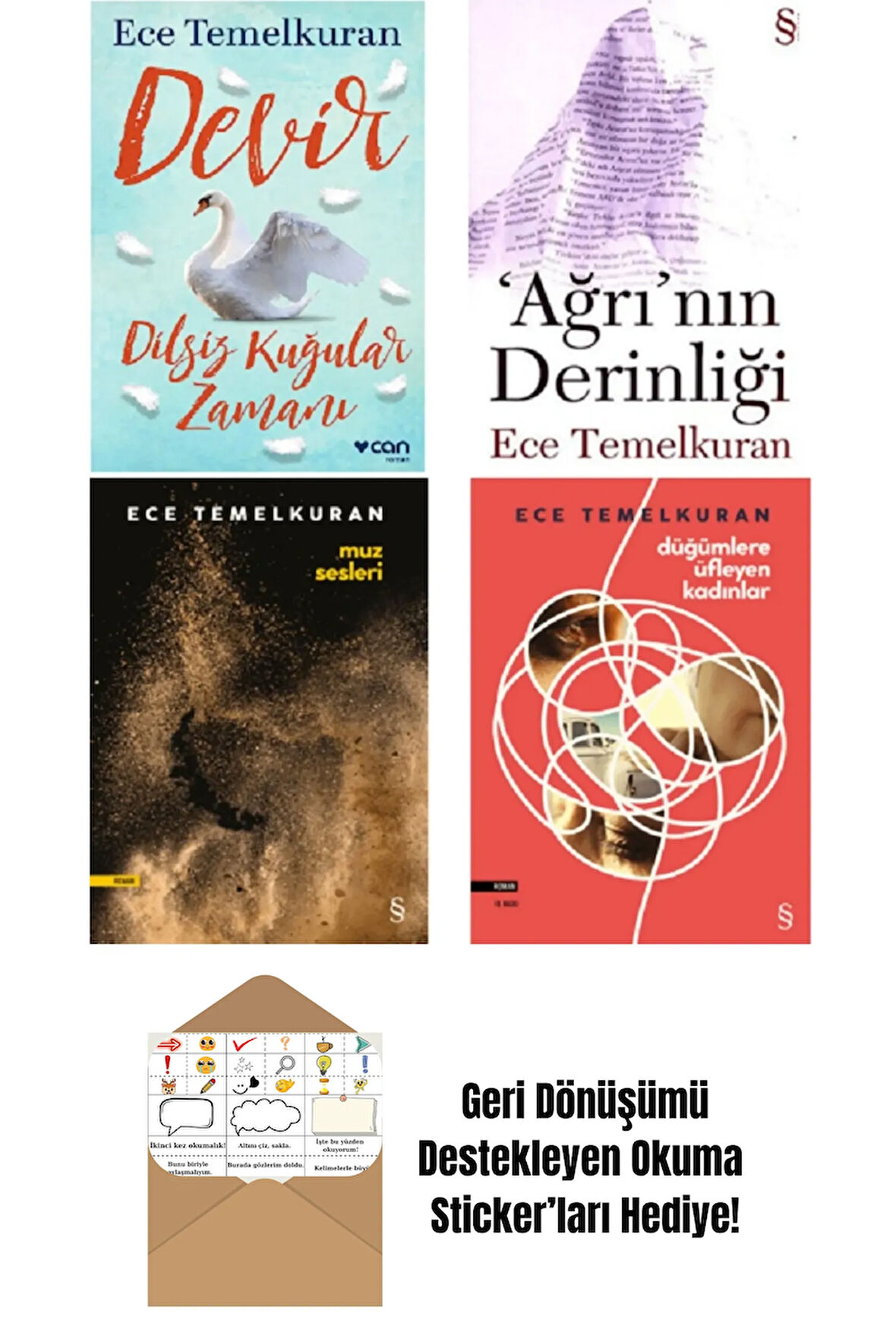 Ece Temelkuran 4 Kitap Set + Okuma Sticker'ları