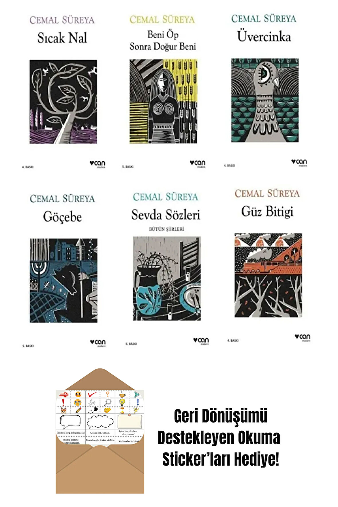 Cemal Süreyya Set (6 Kitap) + Okuma Sticker'ları
