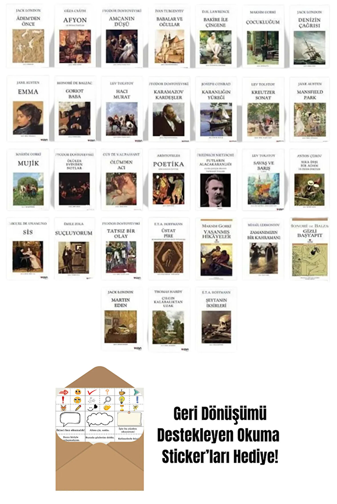 Can Yayınları Dünya Klasikleri Seti 31 Kitap + Okuma Sticker'ları