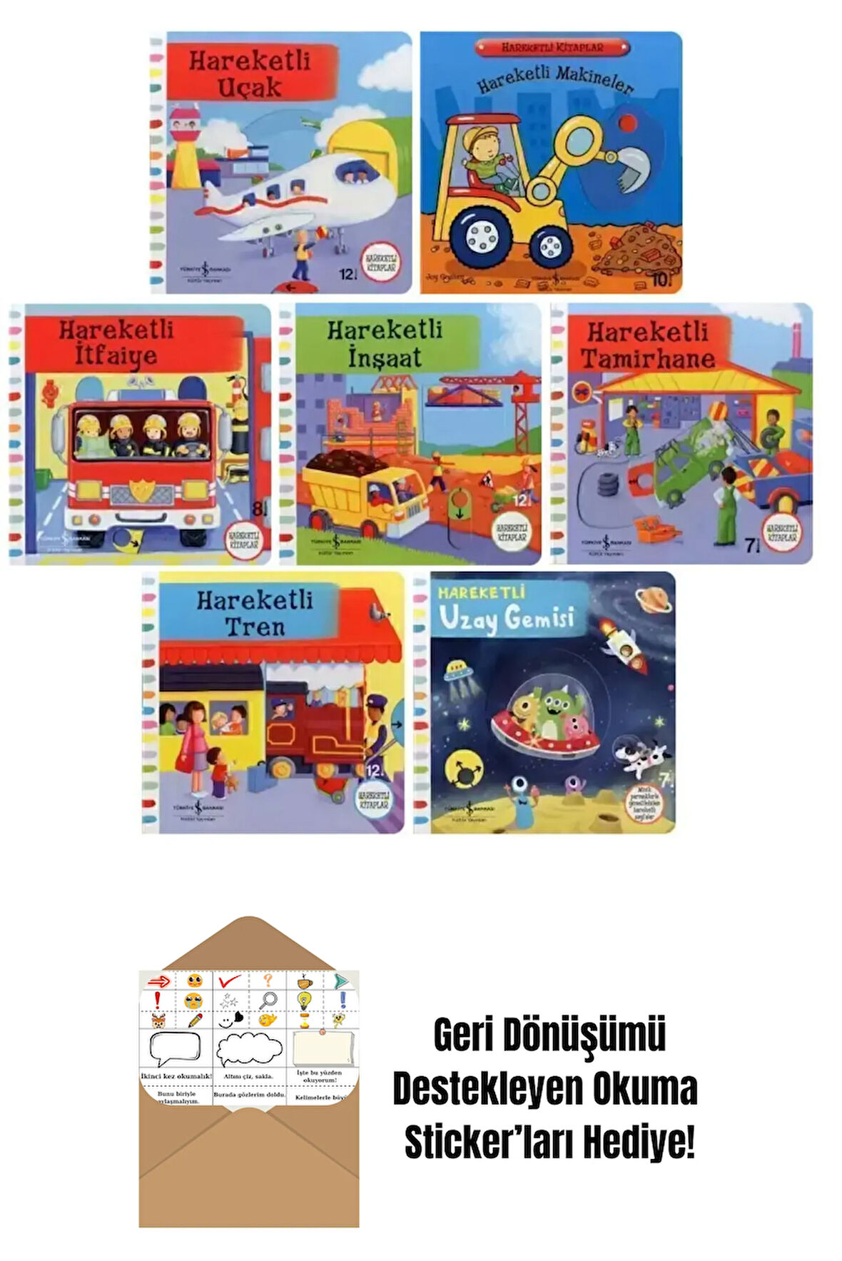 İş Bankası Hareketli Kitaplar Serisi 7 Kitap Set + Okuma Sticker'ları