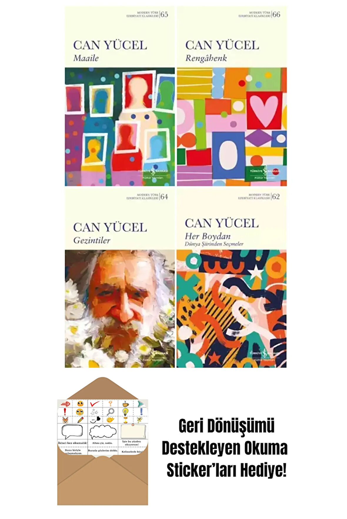 Can Yücel 4'lü Şiir Seti + Okuma Sticker'ları